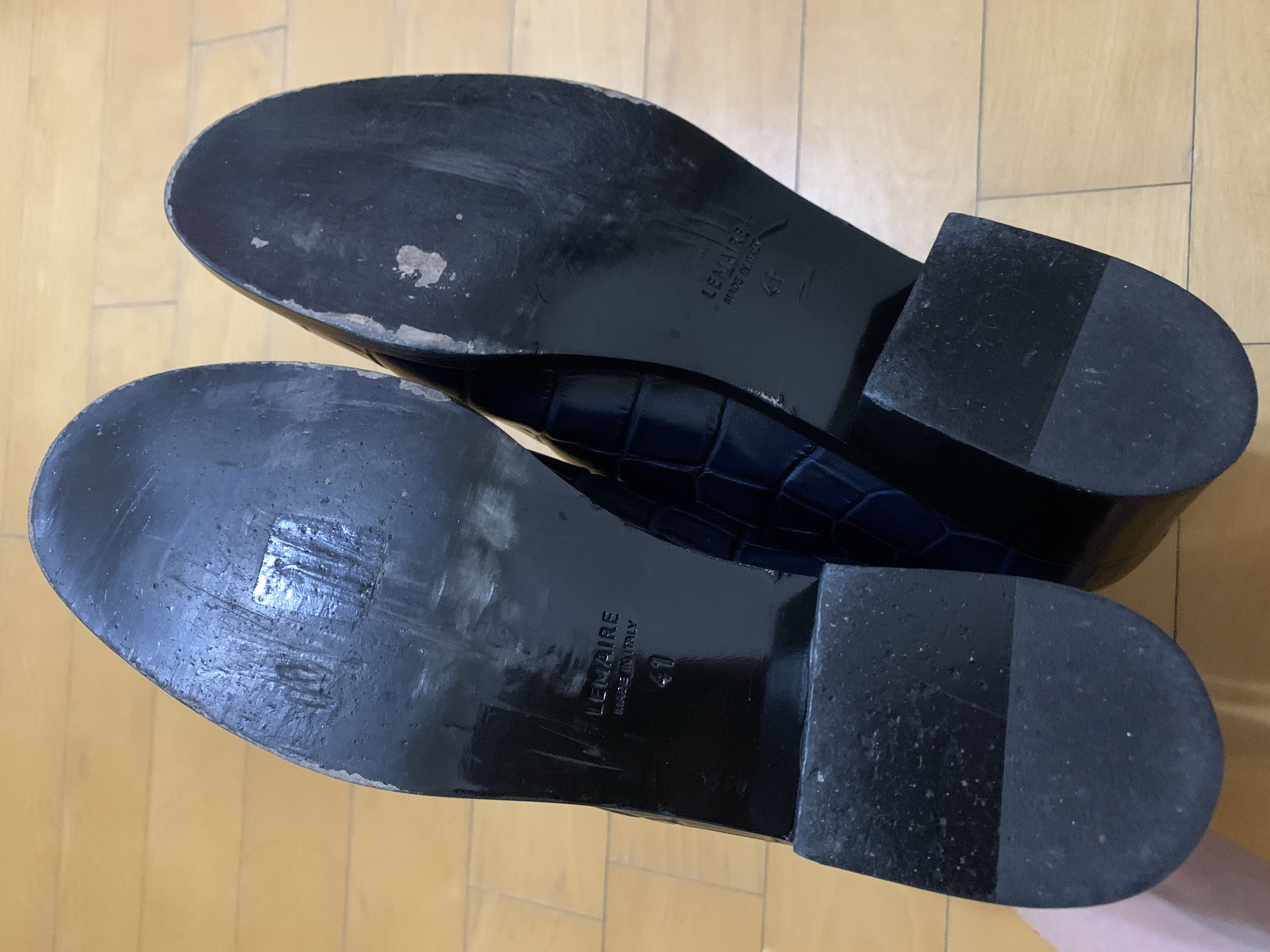 Lemaire Croco Effect Navy Loafer Boots Size US 8 / EU 41 - 8 Thumbnail