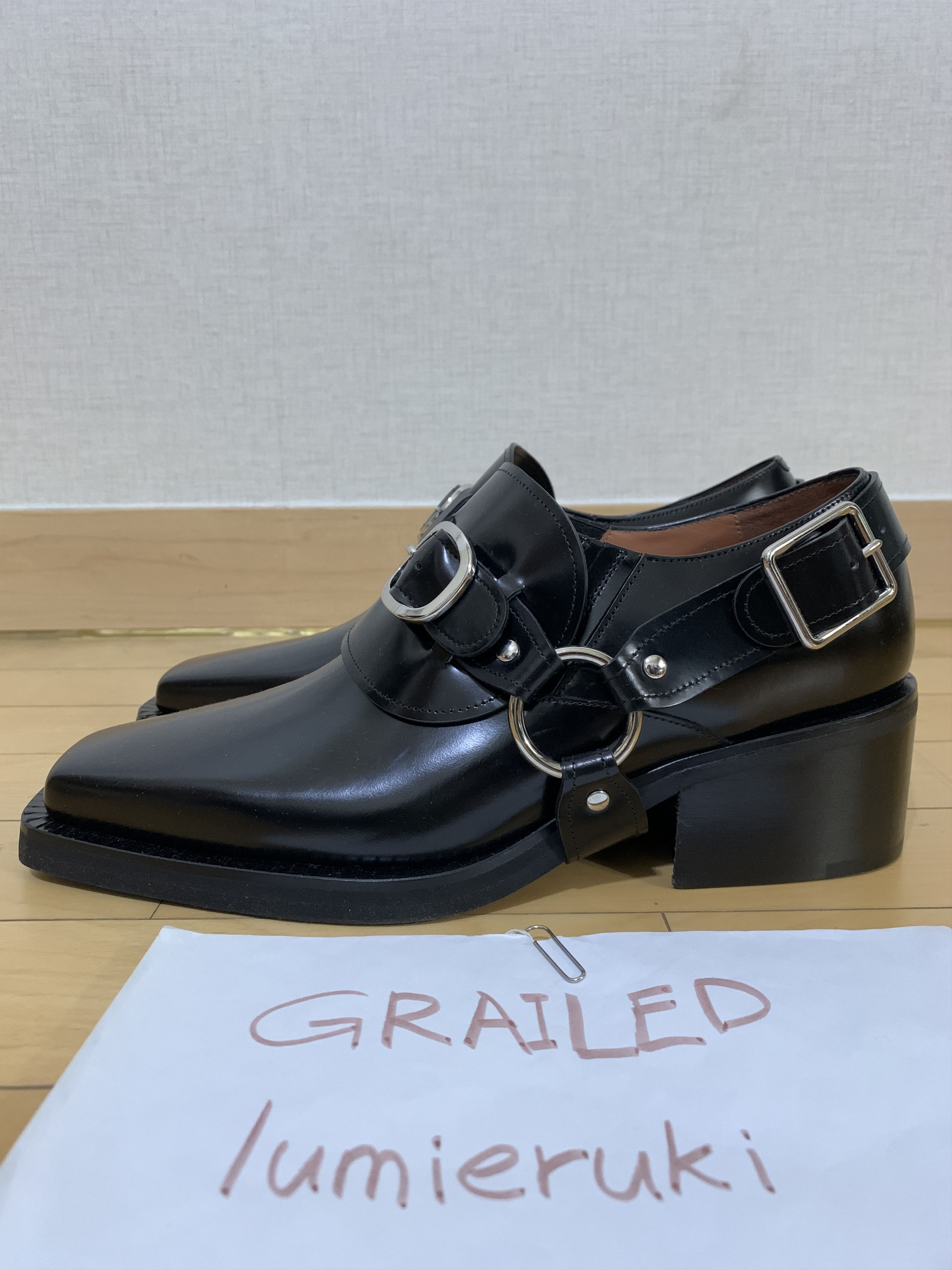 Y/Project Buckle Strap Black Loafers Size US 8 / EU 41 - 2 Thumbnail