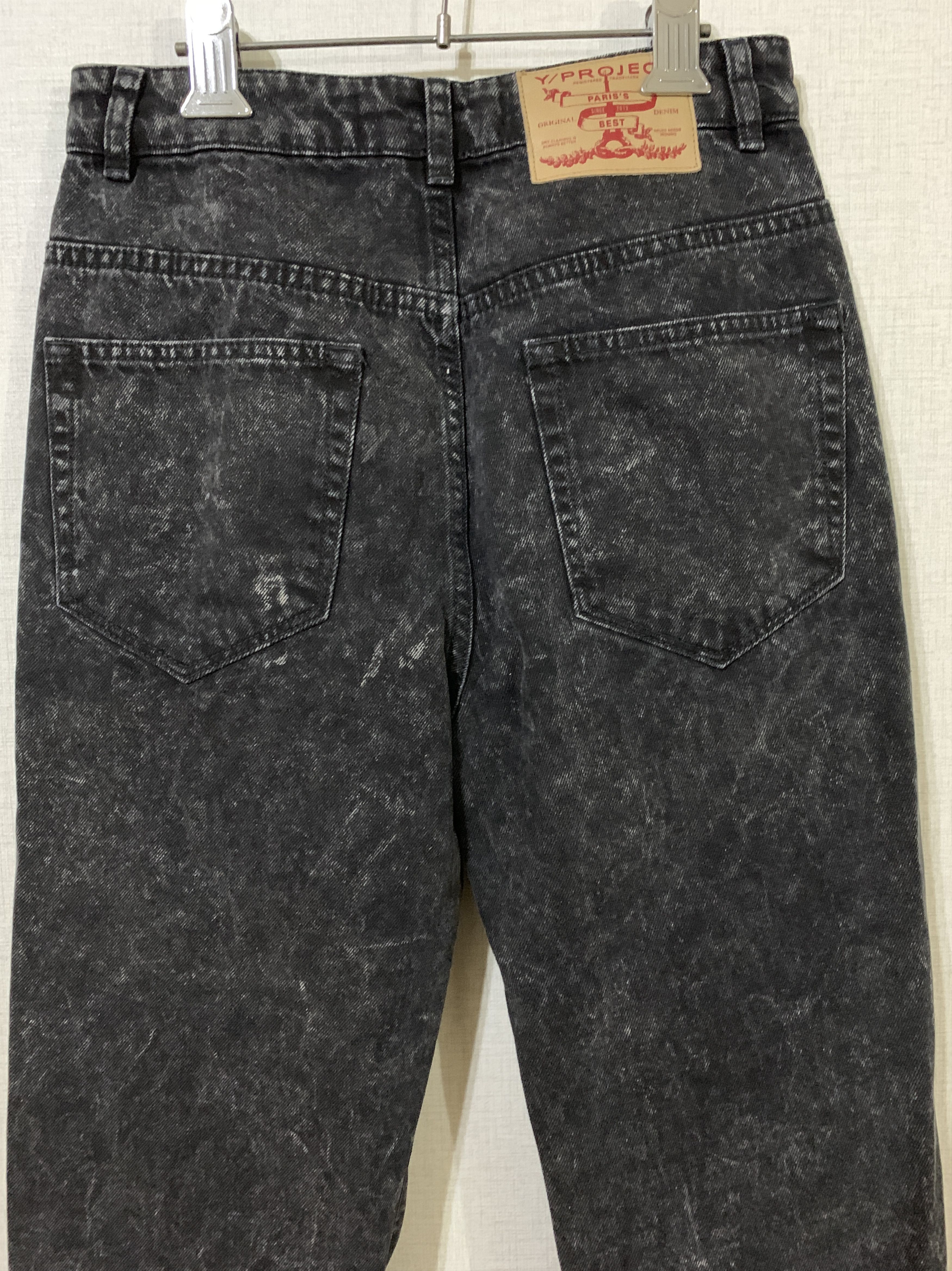 Y/Project Ruffle Black Washed Denim Jeans Size US 28 / EU 44 - 6 Thumbnail