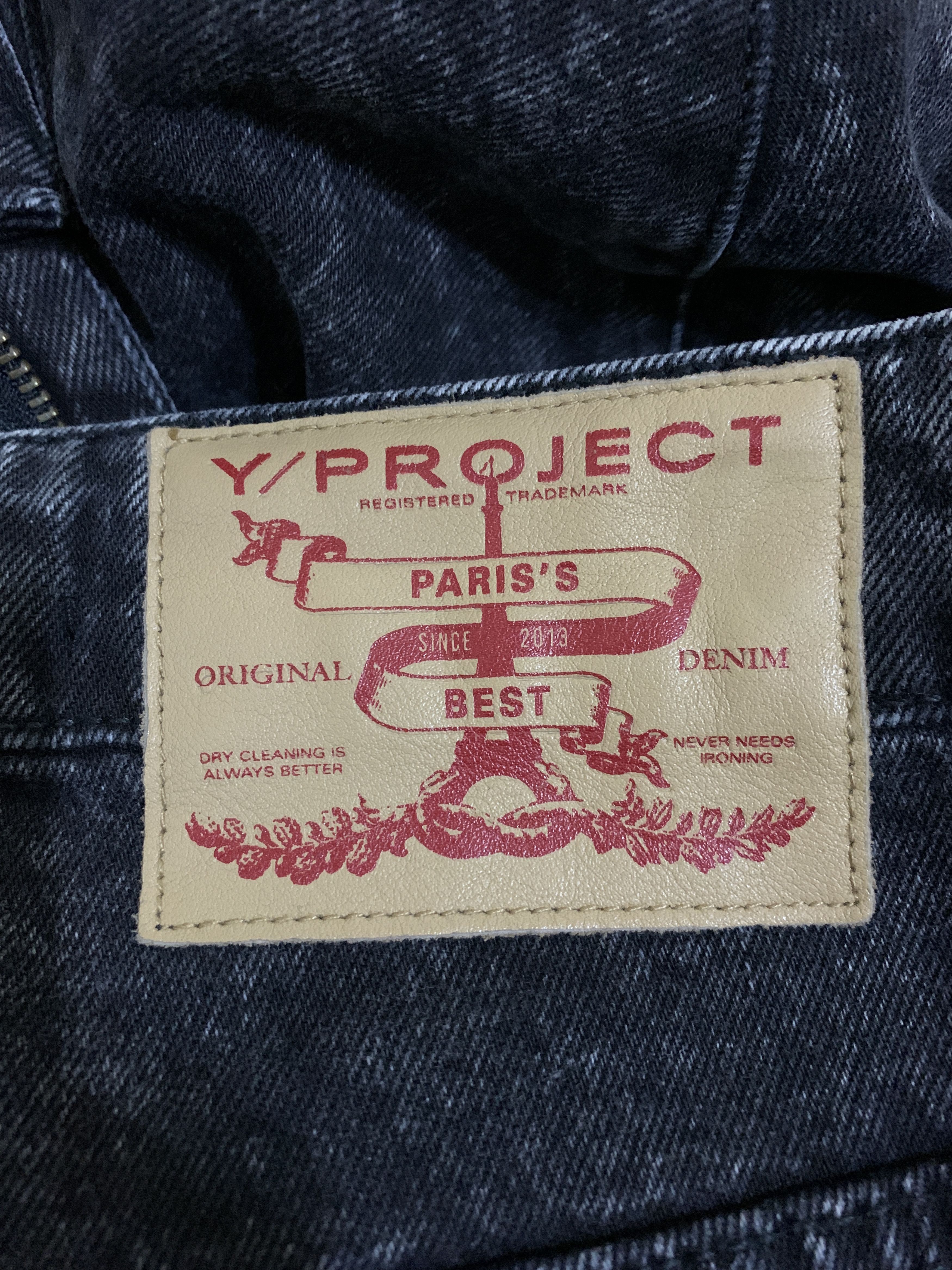 Y/Project Ruffle Black Washed Denim Jeans Size US 28 / EU 44 - 7 Thumbnail