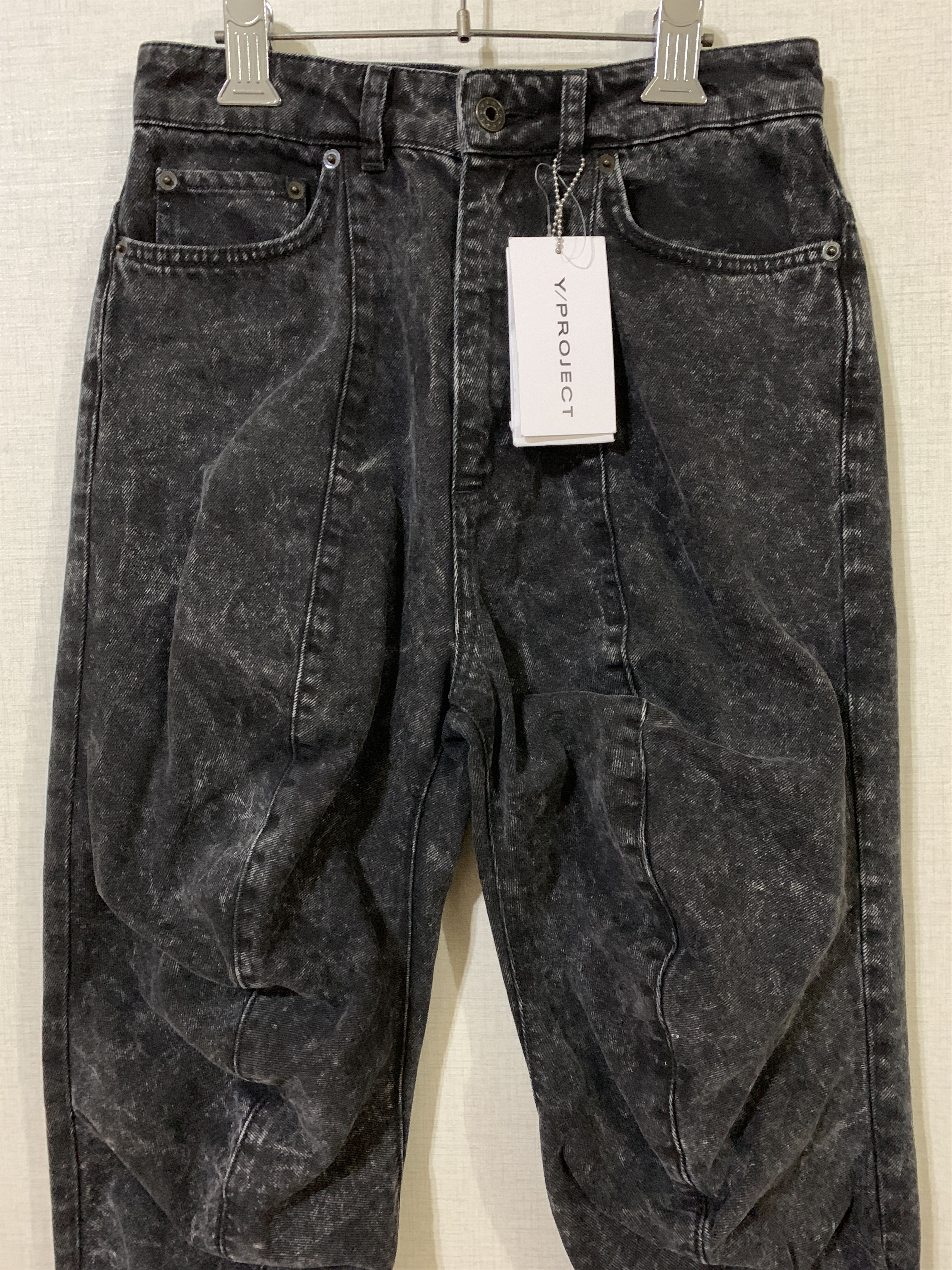 Y/Project Ruffle Black Washed Denim Jeans Size US 28 / EU 44 - 3 Thumbnail