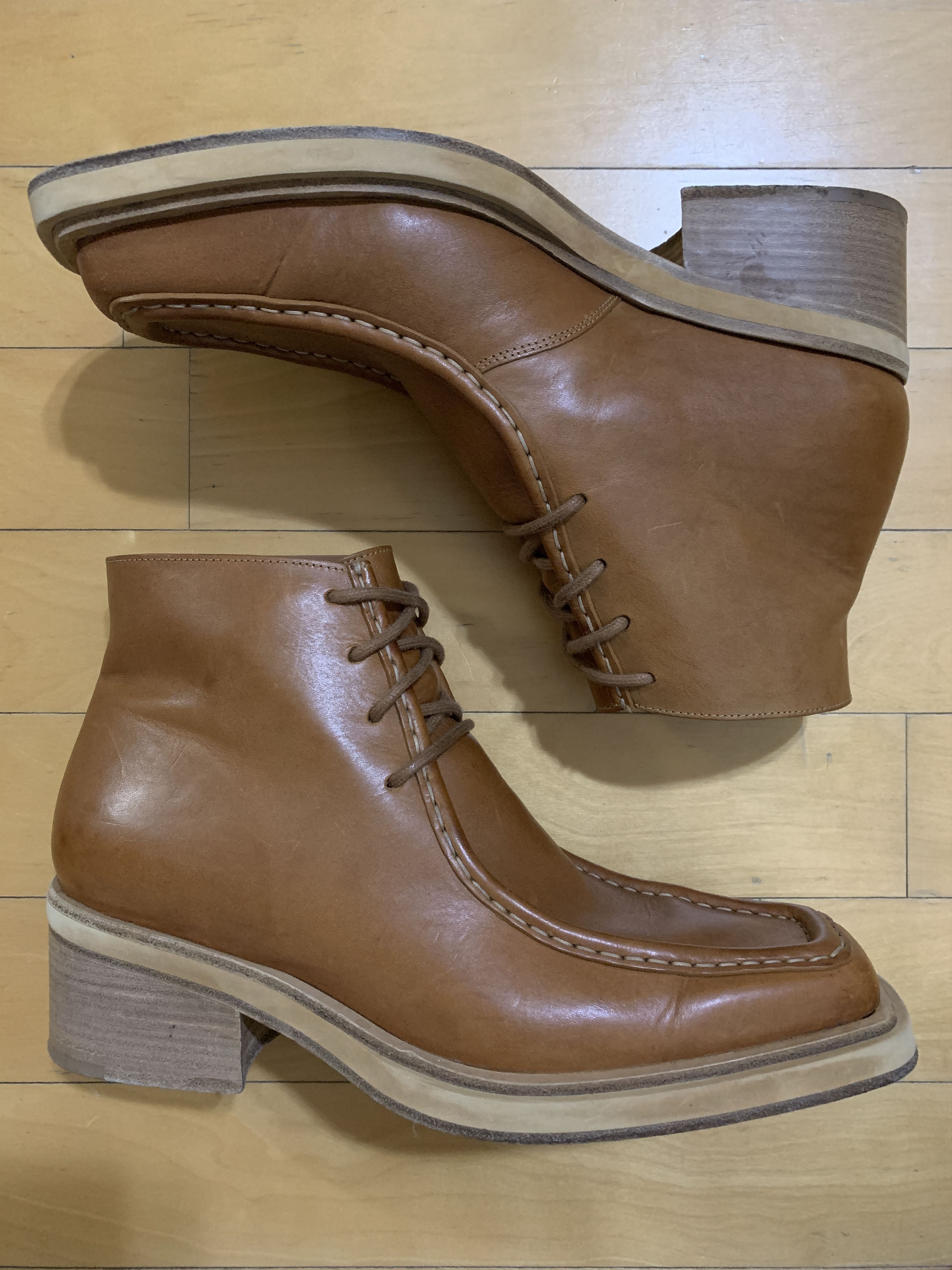 Square Toe Lace Up Boots