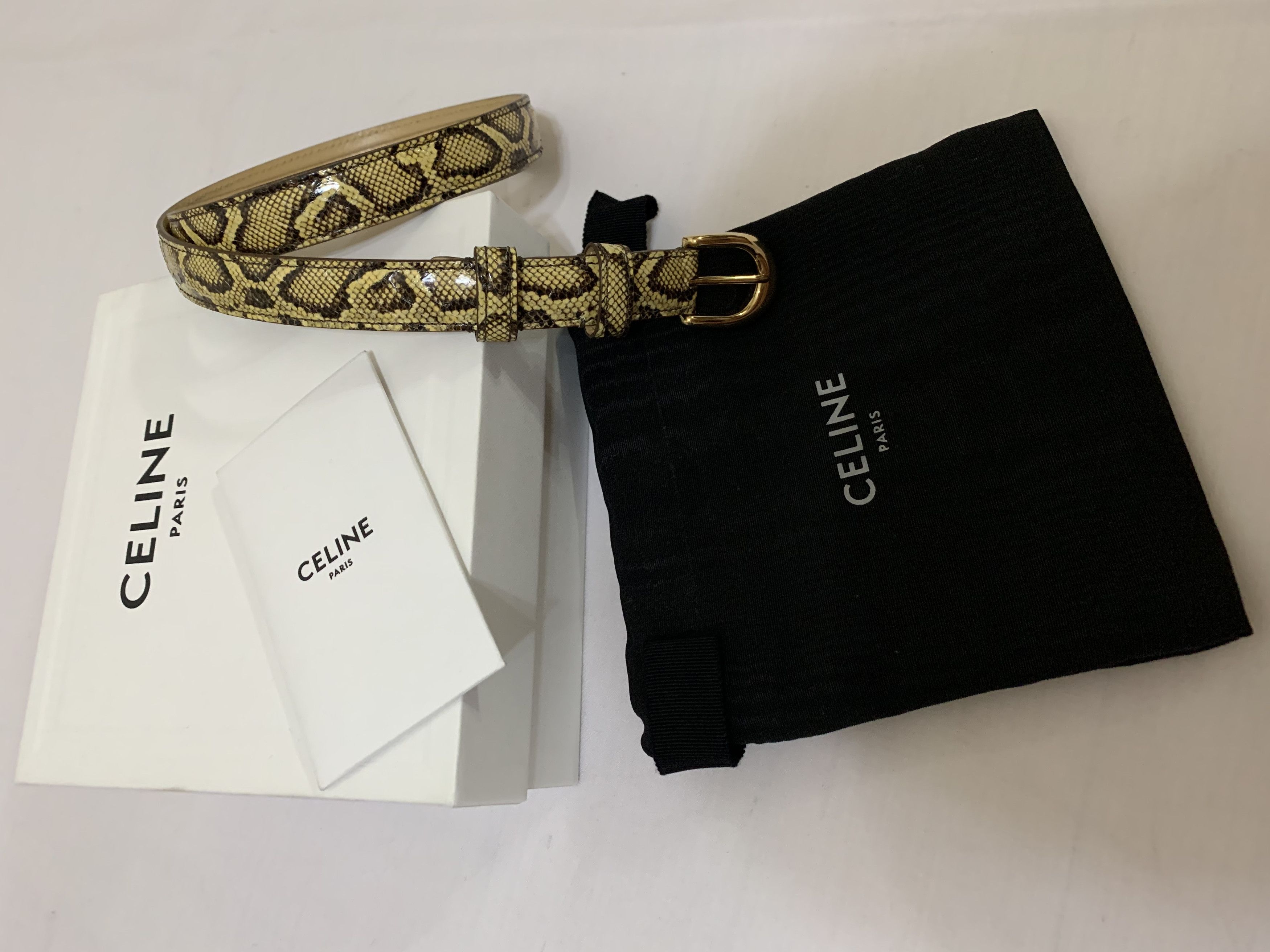 Celine Python Skin Gold Belt | Grailed