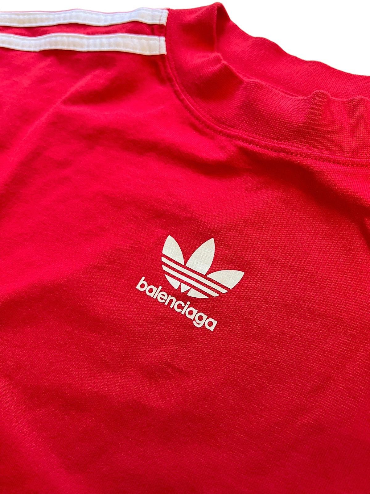 Adidas × Balenciaga Sz2 Adidas Red Striped Shirt Size US M / EU 48-50 / 2 - 4 Thumbnail