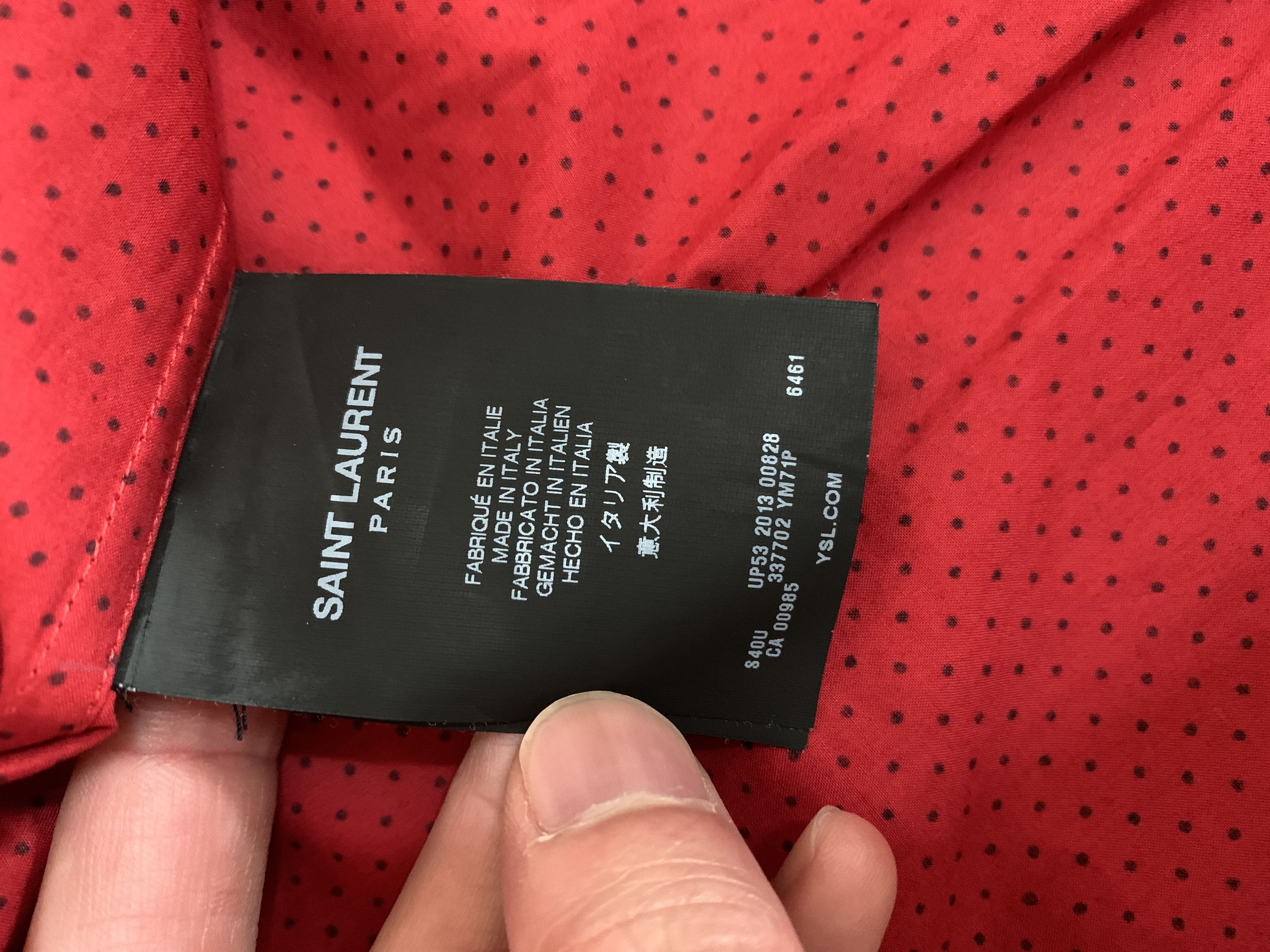Saint Laurent Paris 14SS Red / Black Dots Shirts Size US S / EU 44-46 / 1 - 5 Thumbnail