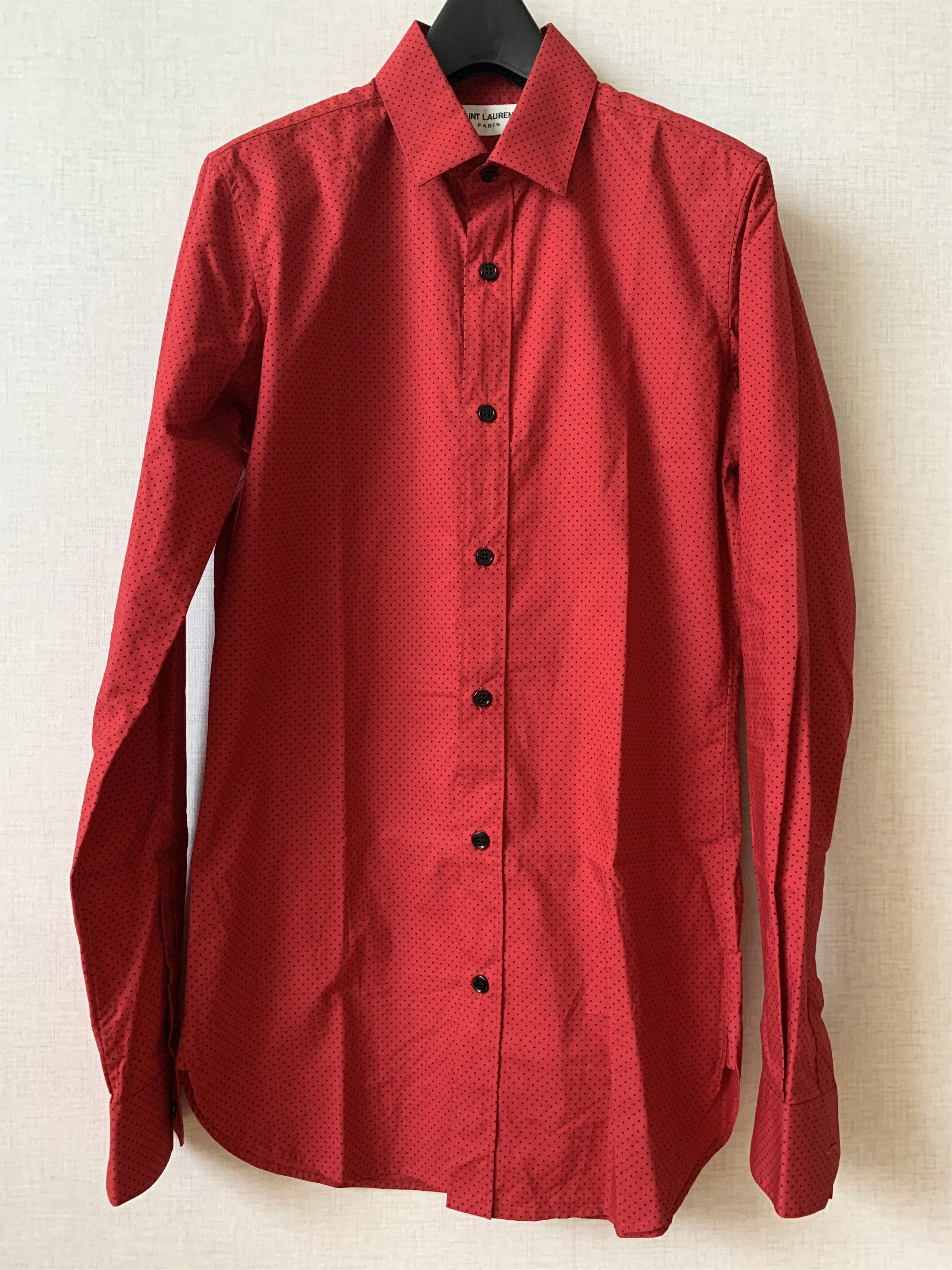 Saint Laurent Paris 14SS Red / Black Dots Shirts Size US S / EU 44-46 / 1 - 1 Thumbnail