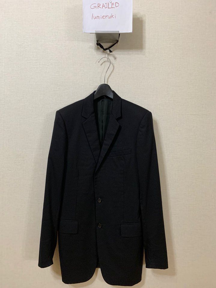 Dior Holy Grail 02SS BOYS DON'T CRY Glitter Pin Stripe Blazer Size 48R - 2 Thumbnail