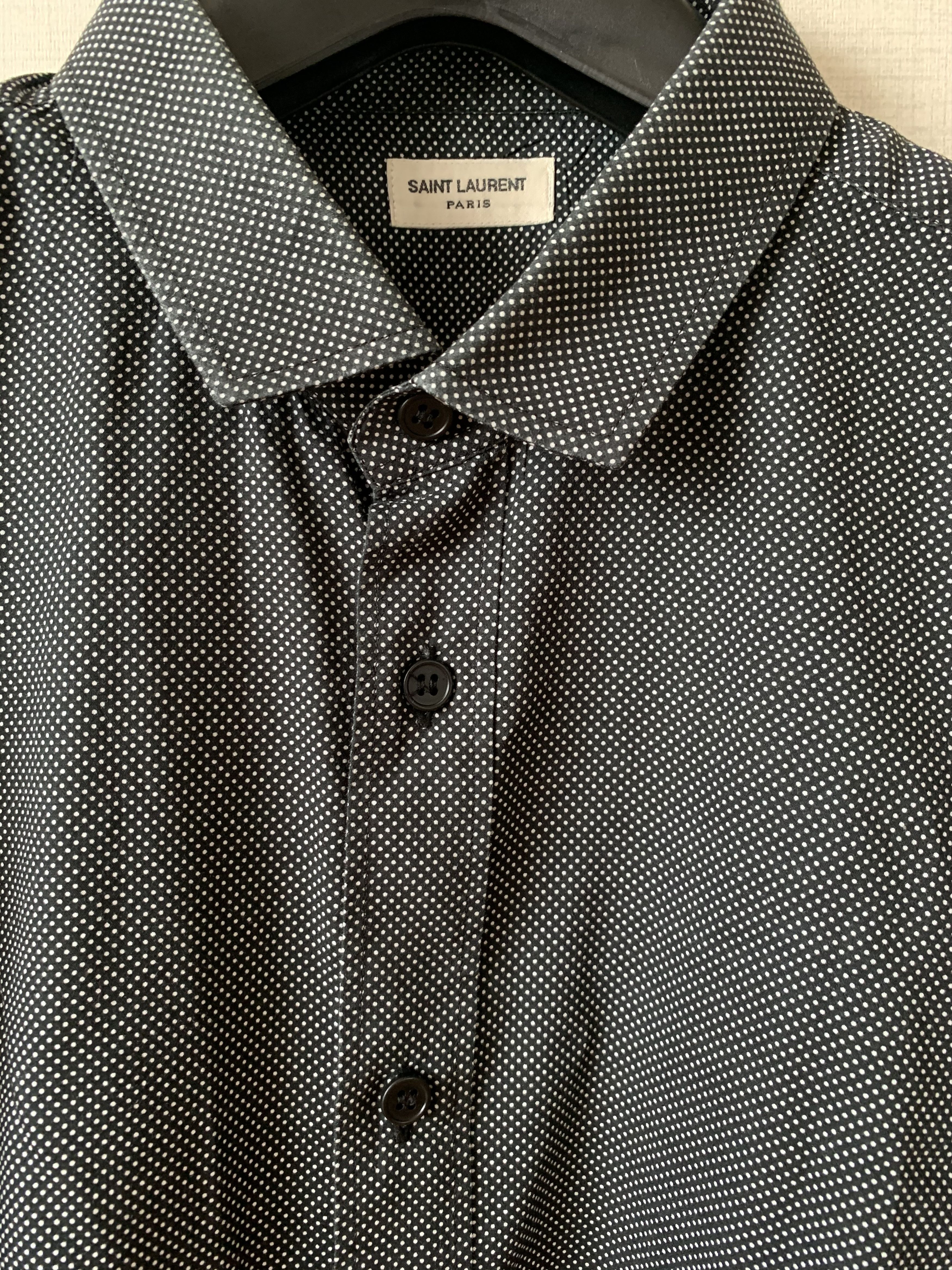 Saint Laurent Paris 13SS Black / White Dots Shirts Size US M / EU 48-50 / 2 - 3 Thumbnail
