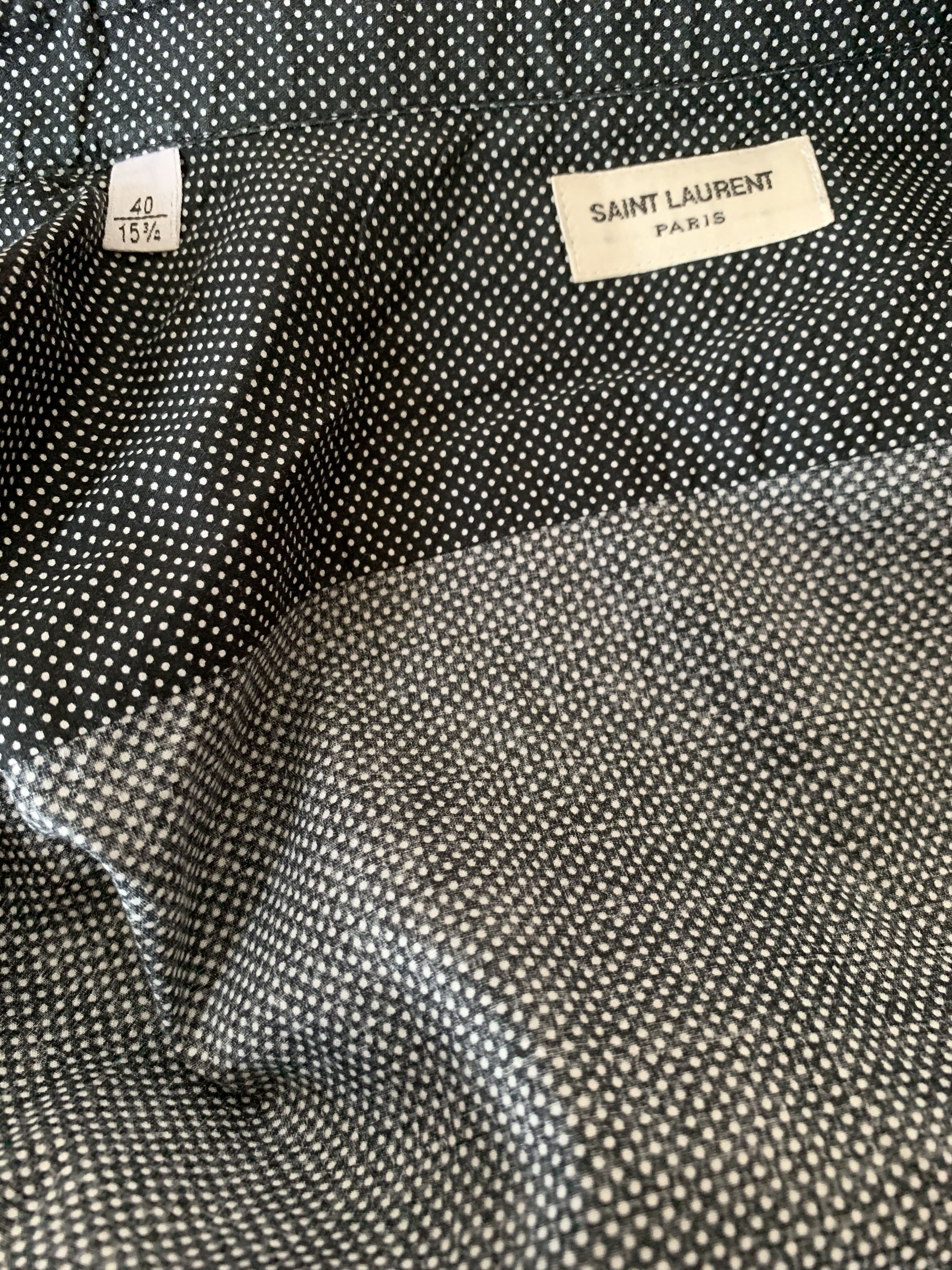 Saint Laurent Paris 13SS Black / White Dots Shirts Size US M / EU 48-50 / 2 - 4 Thumbnail