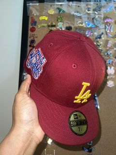 New Era Los Angeles Dodgers Captain Planet 2.0 40th Anniversary Patch Hat Club Exclusive 59FIFTY Fitted Hat Red/Teal