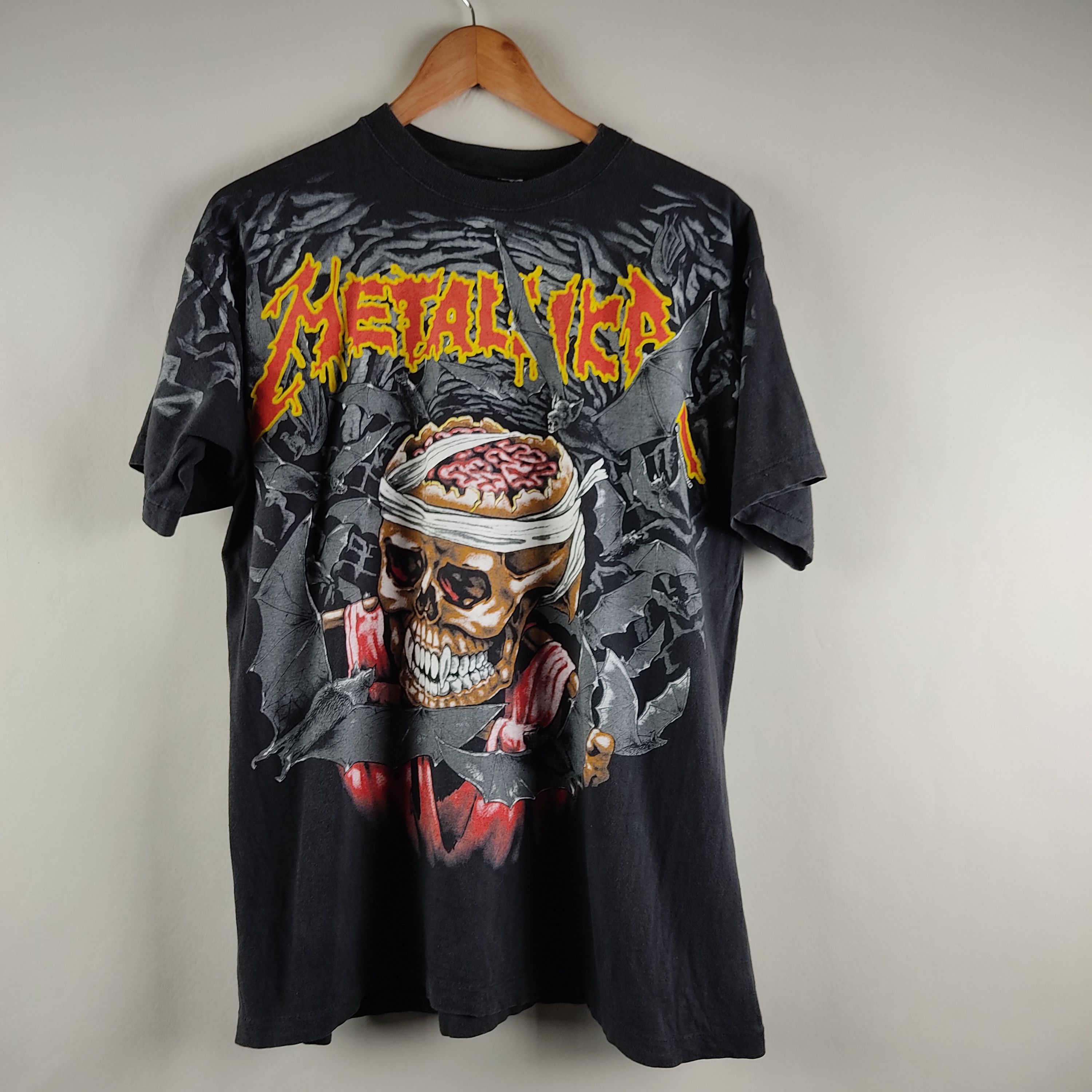 image of Band Tees x Metallica 90's Metallica All Over Print in Black, Men's (Size XL)