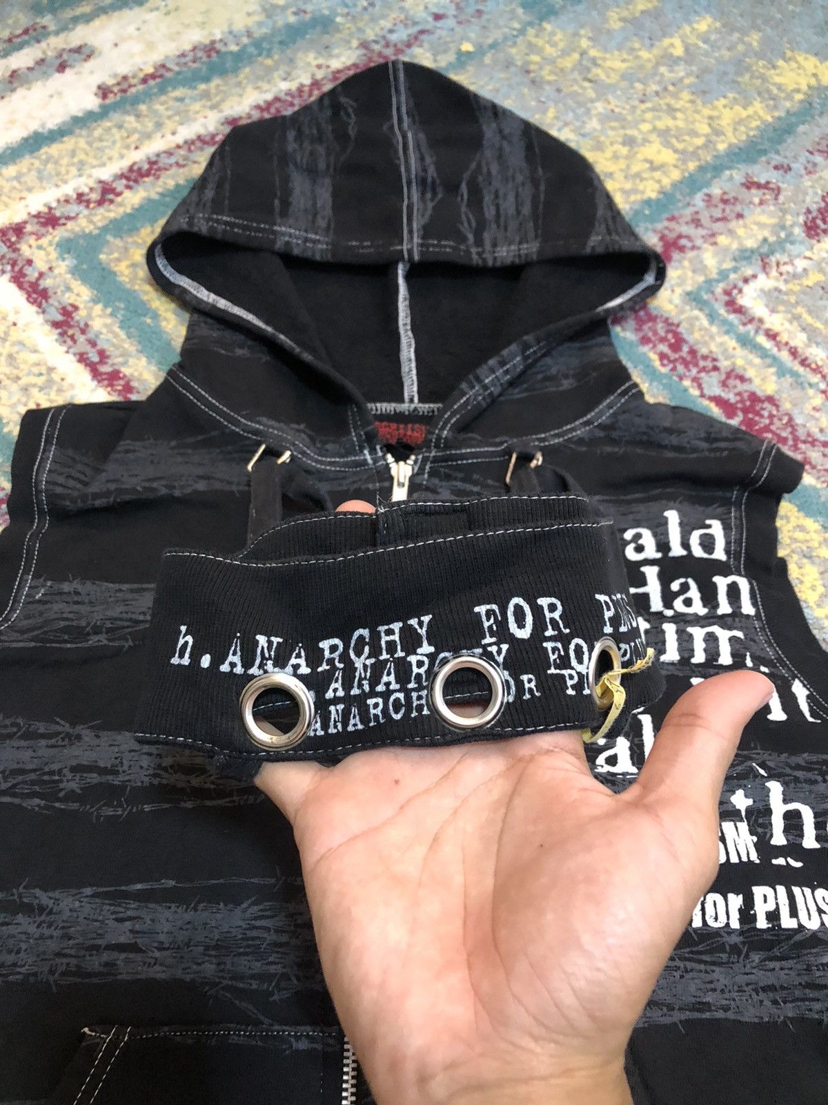 Japanese Brand × Seditionaries H.Anarchyism Big Skull Seditionaries Sleeveless Punk Hoodie Size US M / EU 48-50 / 2 - 5 Thumbnail