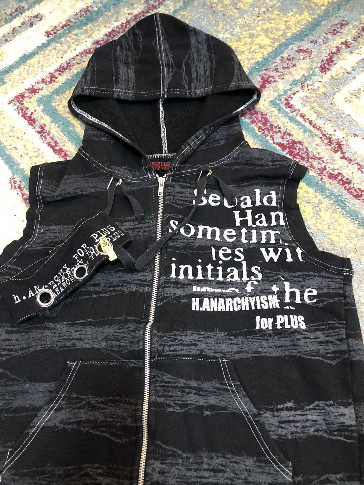 Japanese Brand × Seditionaries H.Anarchyism Big Skull Seditionaries Sleeveless Punk Hoodie Size US M / EU 48-50 / 2 - 4 Thumbnail