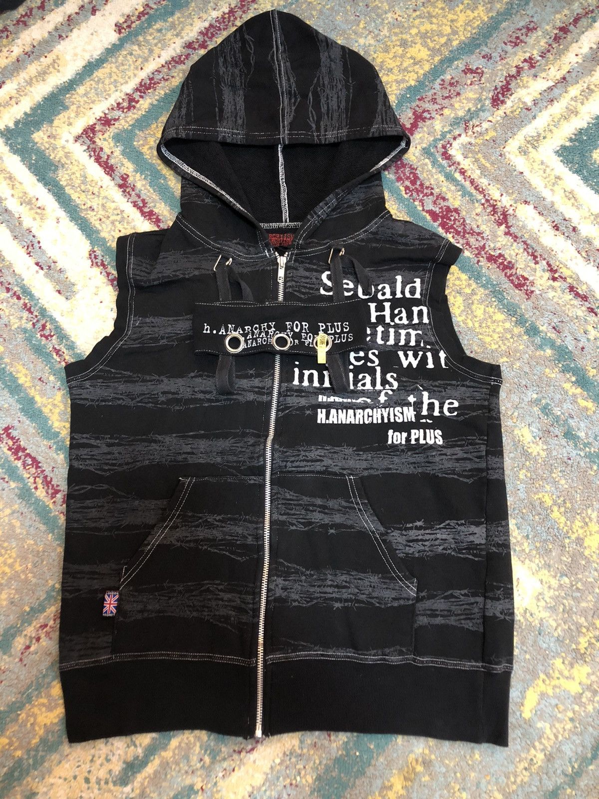 Japanese Brand × Seditionaries H.Anarchyism Big Skull Seditionaries Sleeveless Punk Hoodie Size US M / EU 48-50 / 2 - 2 Thumbnail