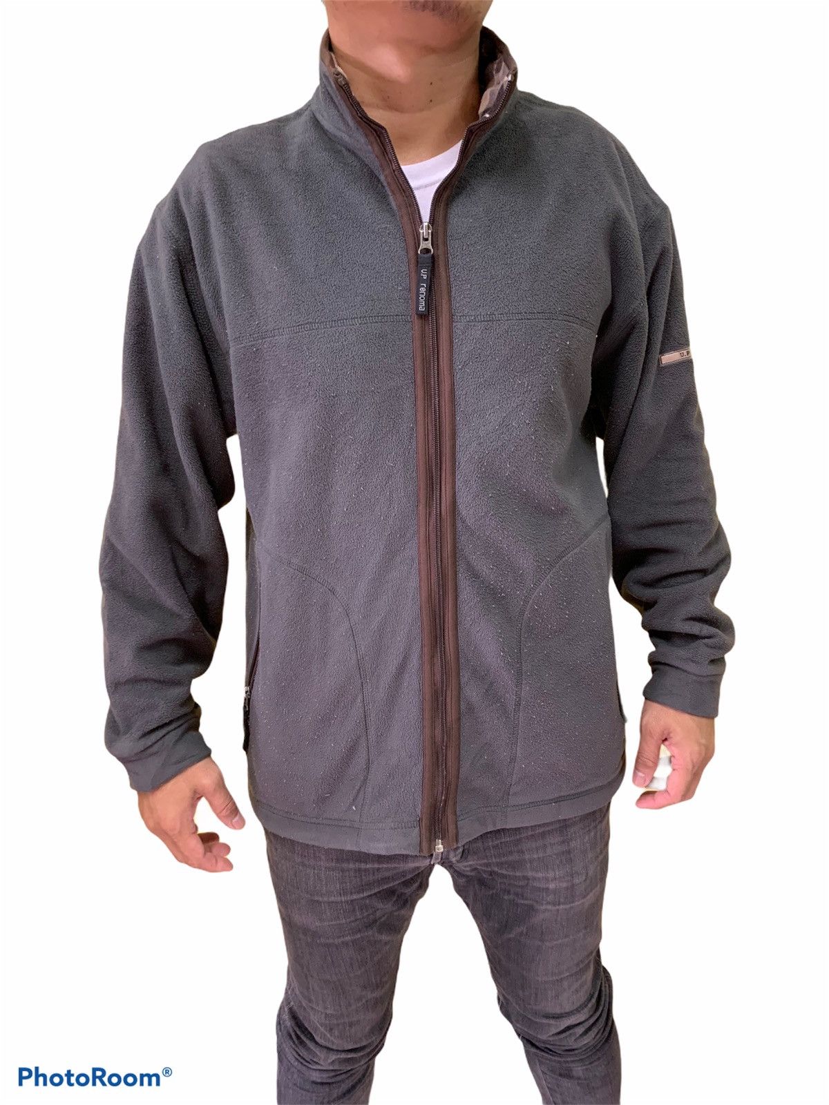 image of Renoma Fleece Light Jacket Zipper in Green, Men's (Size Large)