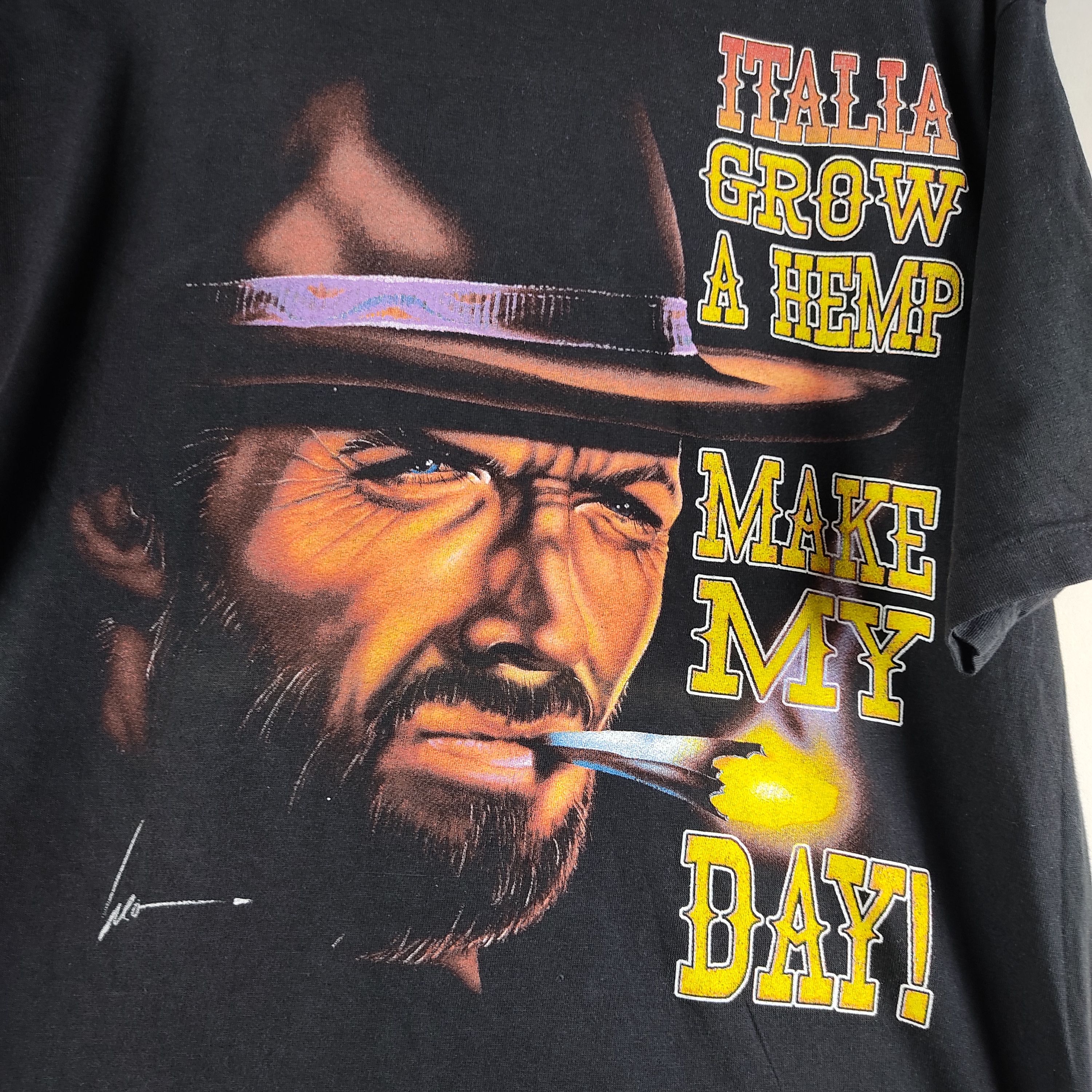 Anime × Vintage 90's Clint Eastwood Weed Tee Size US L / EU 52-54 / 3 - 2 Thumbnail