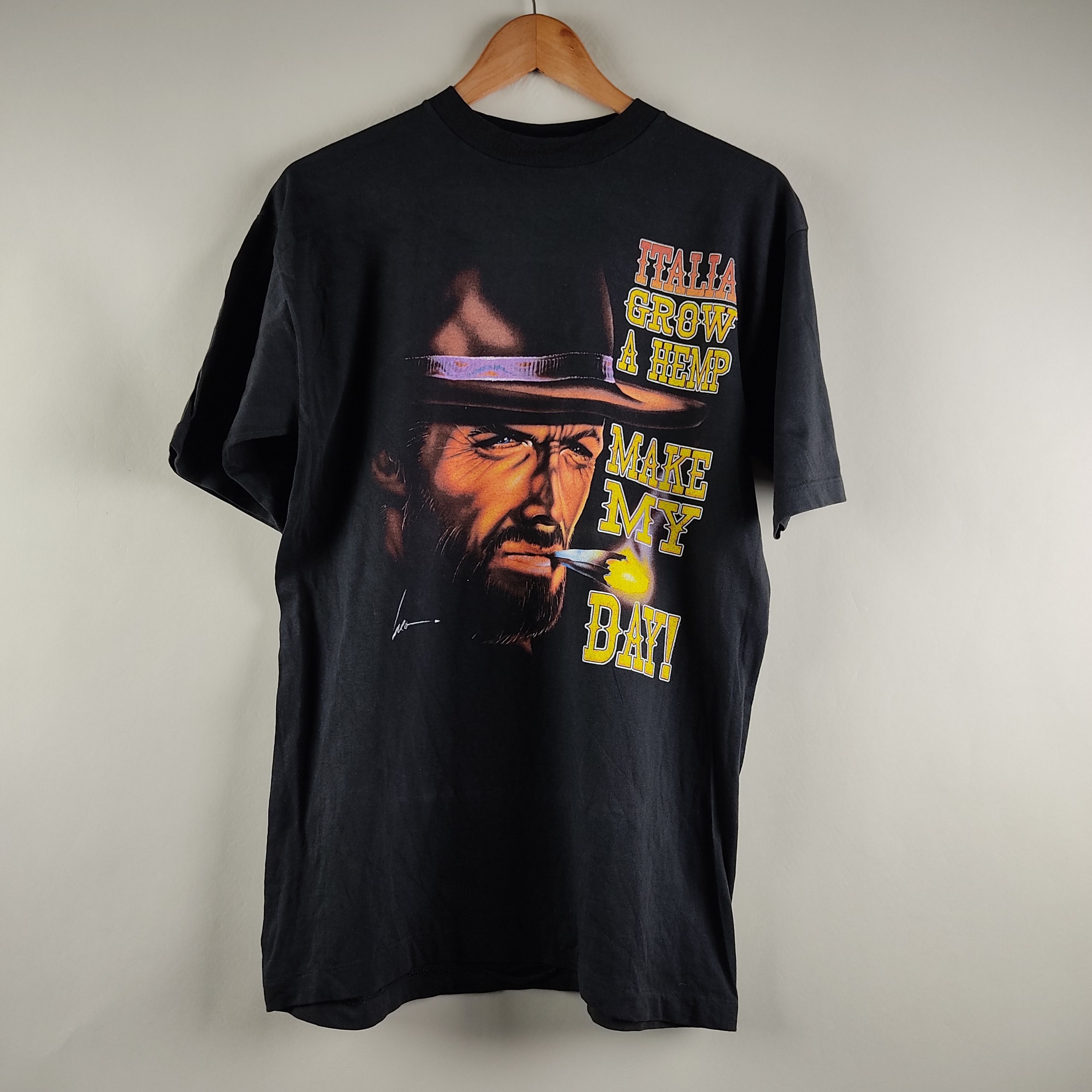 Anime × Vintage 90's Clint Eastwood Weed Tee Size US L / EU 52-54 / 3 - 1 Thumbnail