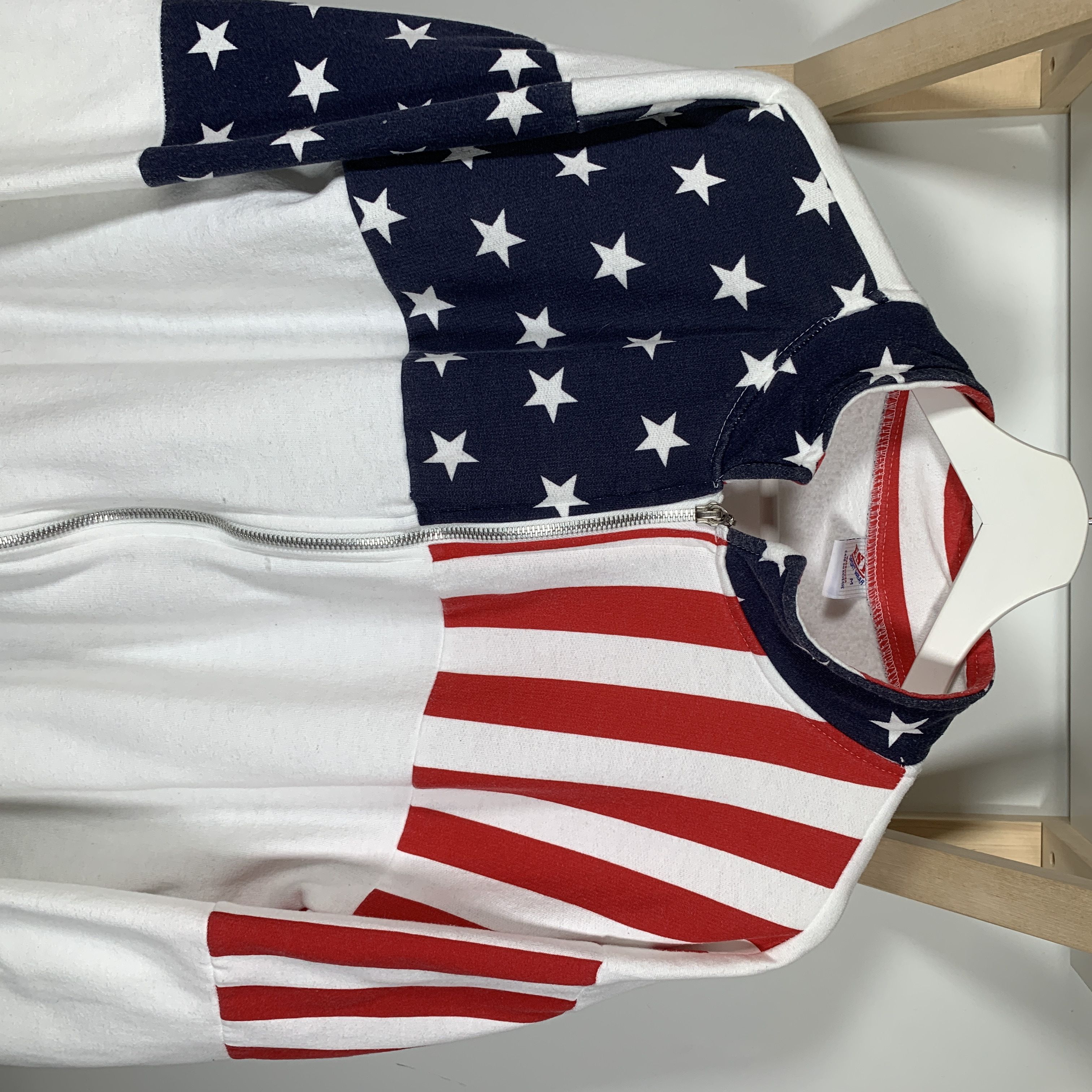 Other × Vintage 1980s USA Flag All Over Print Zip Sweater Made In USA Kanye Size US M / EU 48-50 / 2 - 3 Thumbnail