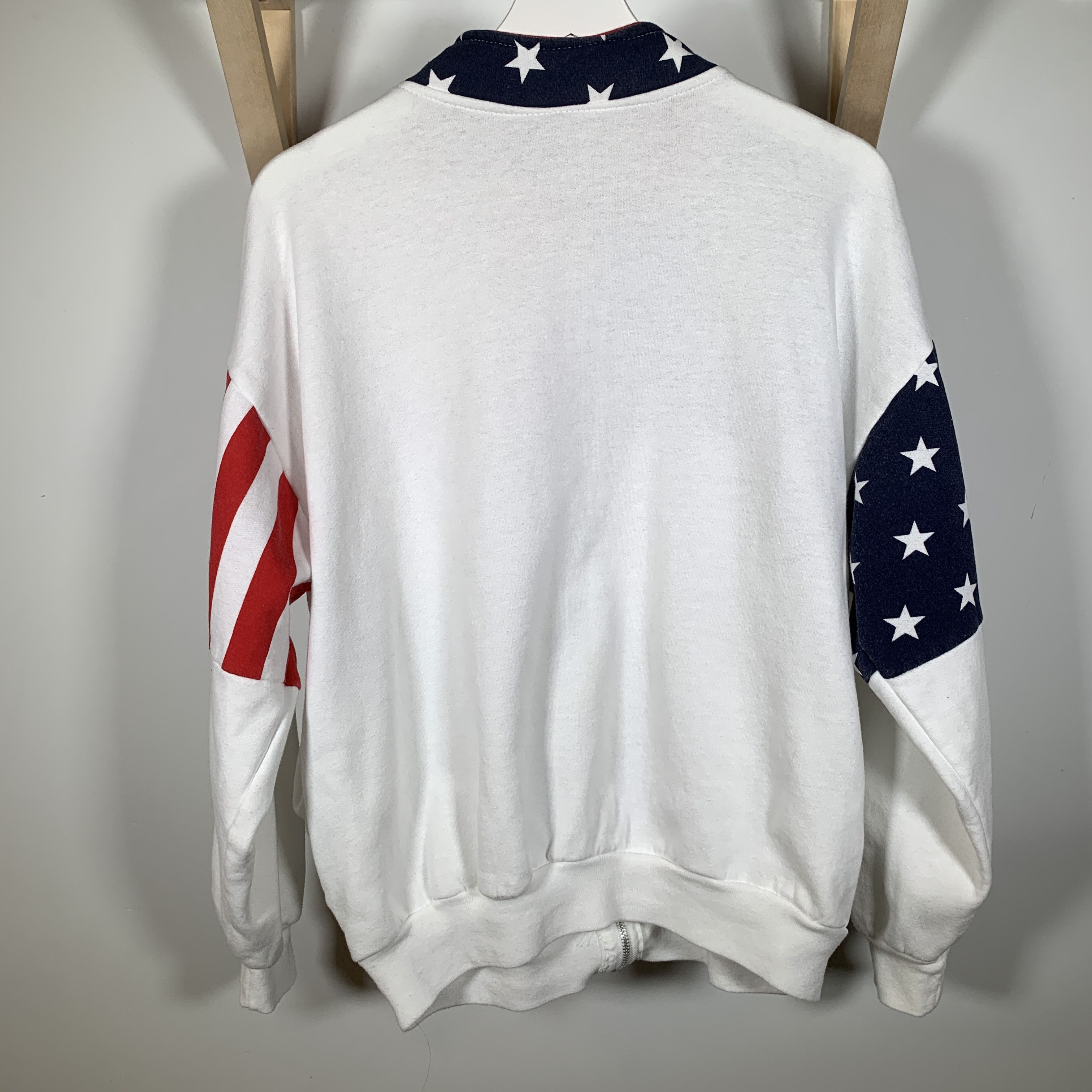 Other × Vintage 1980s USA Flag All Over Print Zip Sweater Made In USA Kanye Size US M / EU 48-50 / 2 - 5 Thumbnail