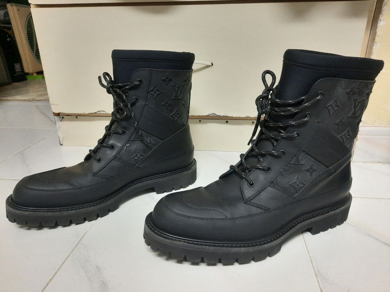 Monogram Combat Boots