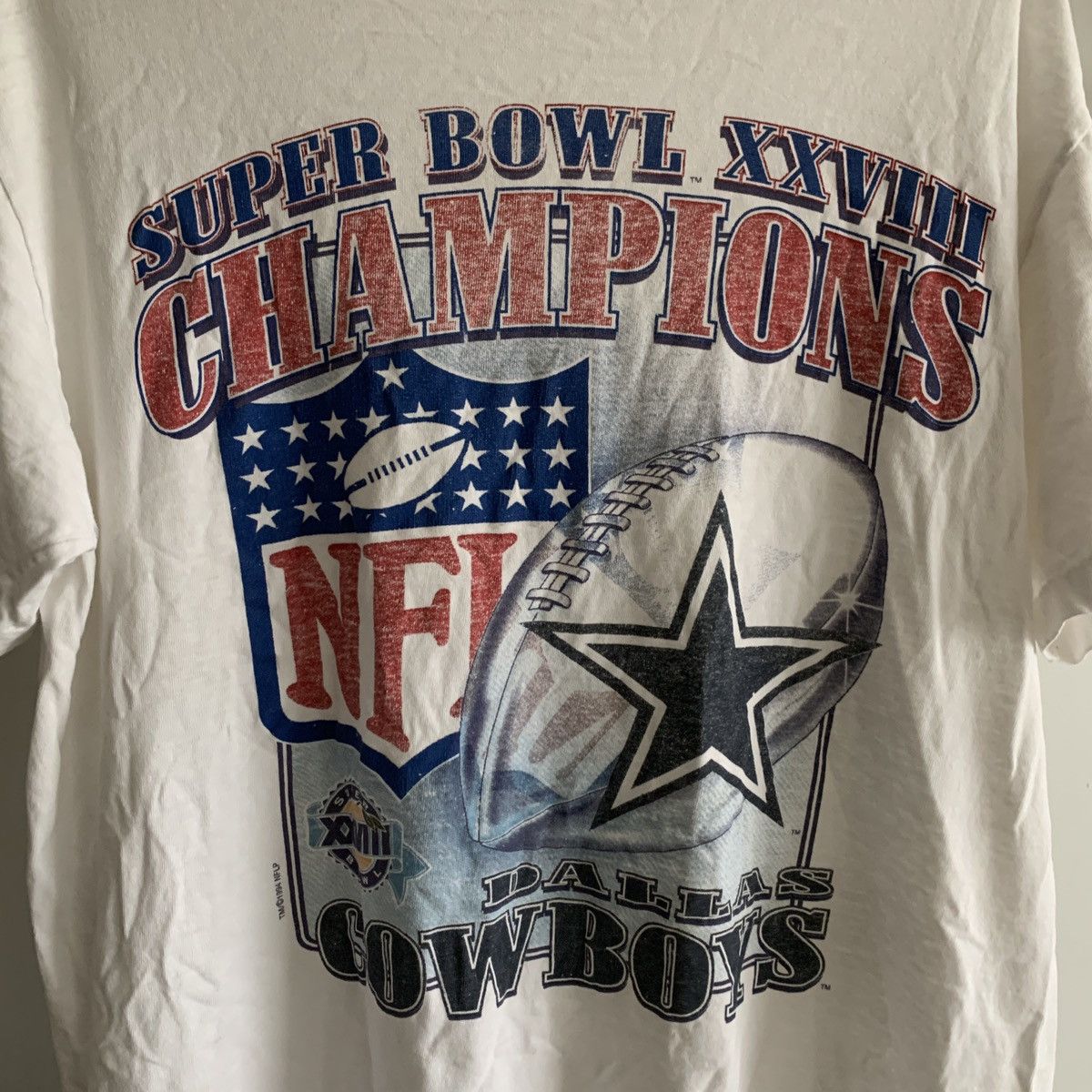 NFL × Starter × Vintage 1994 Distressed Dallas Cowboys Super Bowl XXVIII 28 Shirt Size US L / EU 52-54 / 3 - 3 Thumbnail
