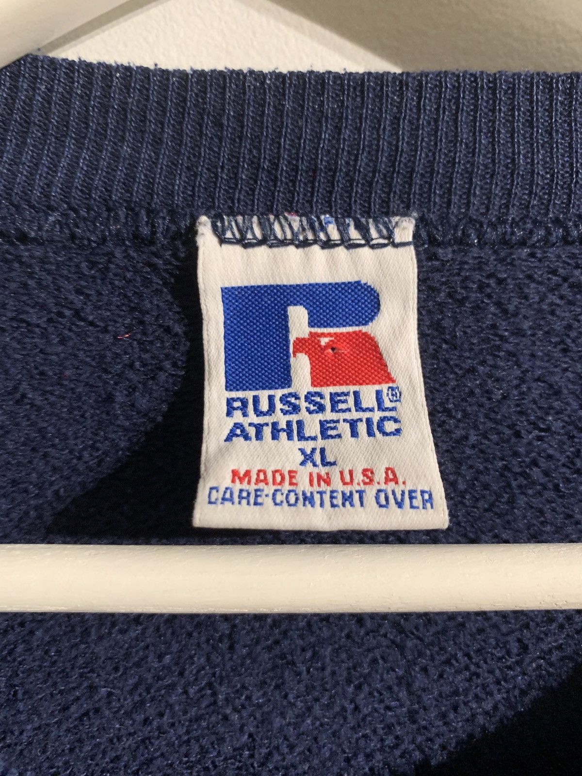 Russell Athletic × Vintage 90s Russell Athletic USA Made Blank Crew sweater Travis Size US XL / EU 56 / 4 - 4 Thumbnail