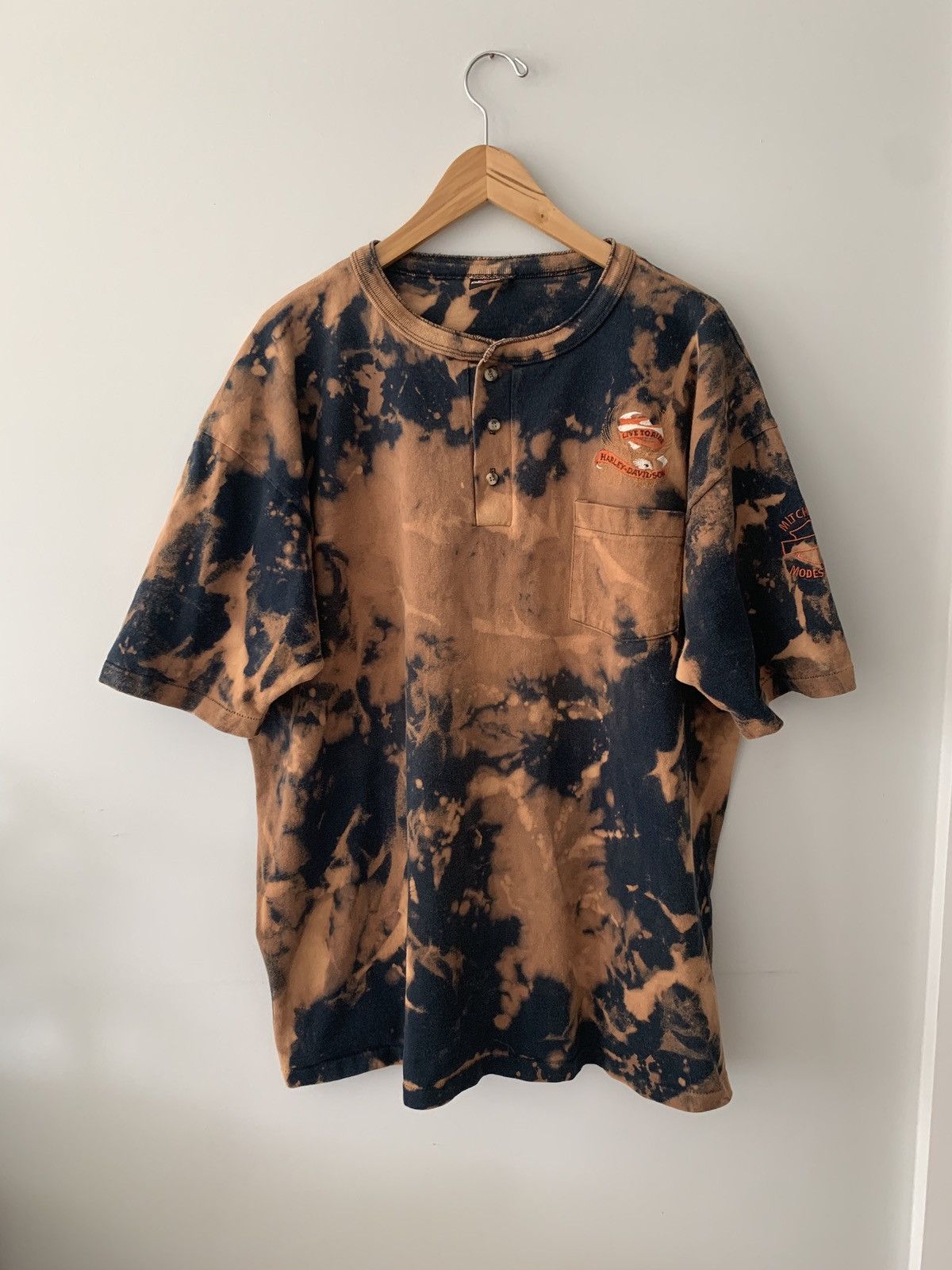 Harley Davidson × Vintage 90s Harley Davidson Custom USA Made Pckt shirt Travis Style Size US XXL / EU 58 / 5 - 2 Thumbnail
