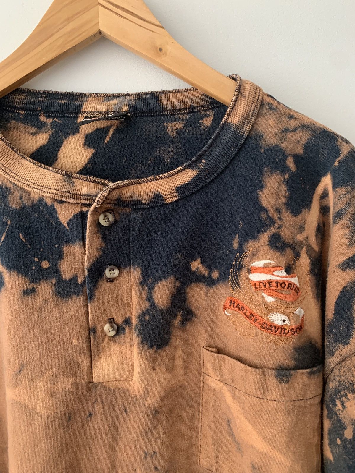 Harley Davidson × Vintage 90s Harley Davidson Custom USA Made Pckt shirt Travis Style Size US XXL / EU 58 / 5 - 1 Thumbnail