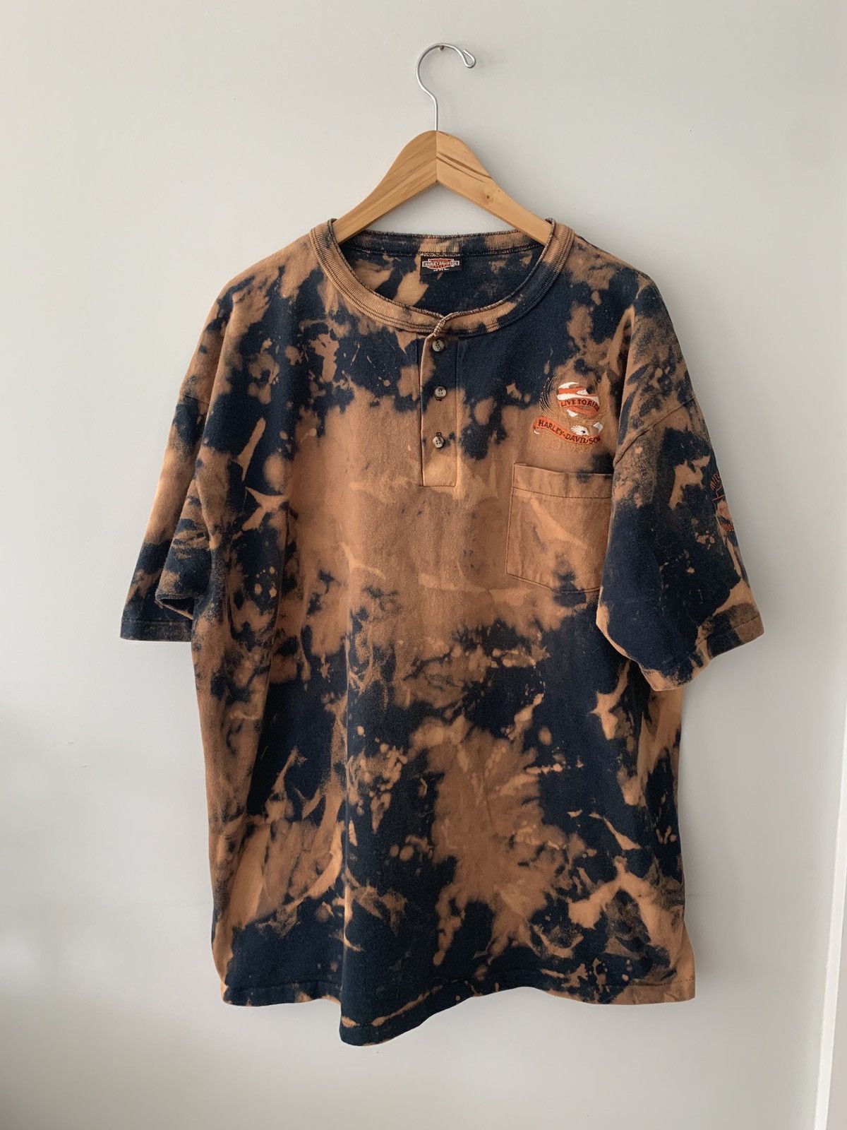 Harley Davidson × Vintage 90s Harley Davidson Custom USA Made Pckt shirt Travis Style Size US XXL / EU 58 / 5 - 9 Thumbnail