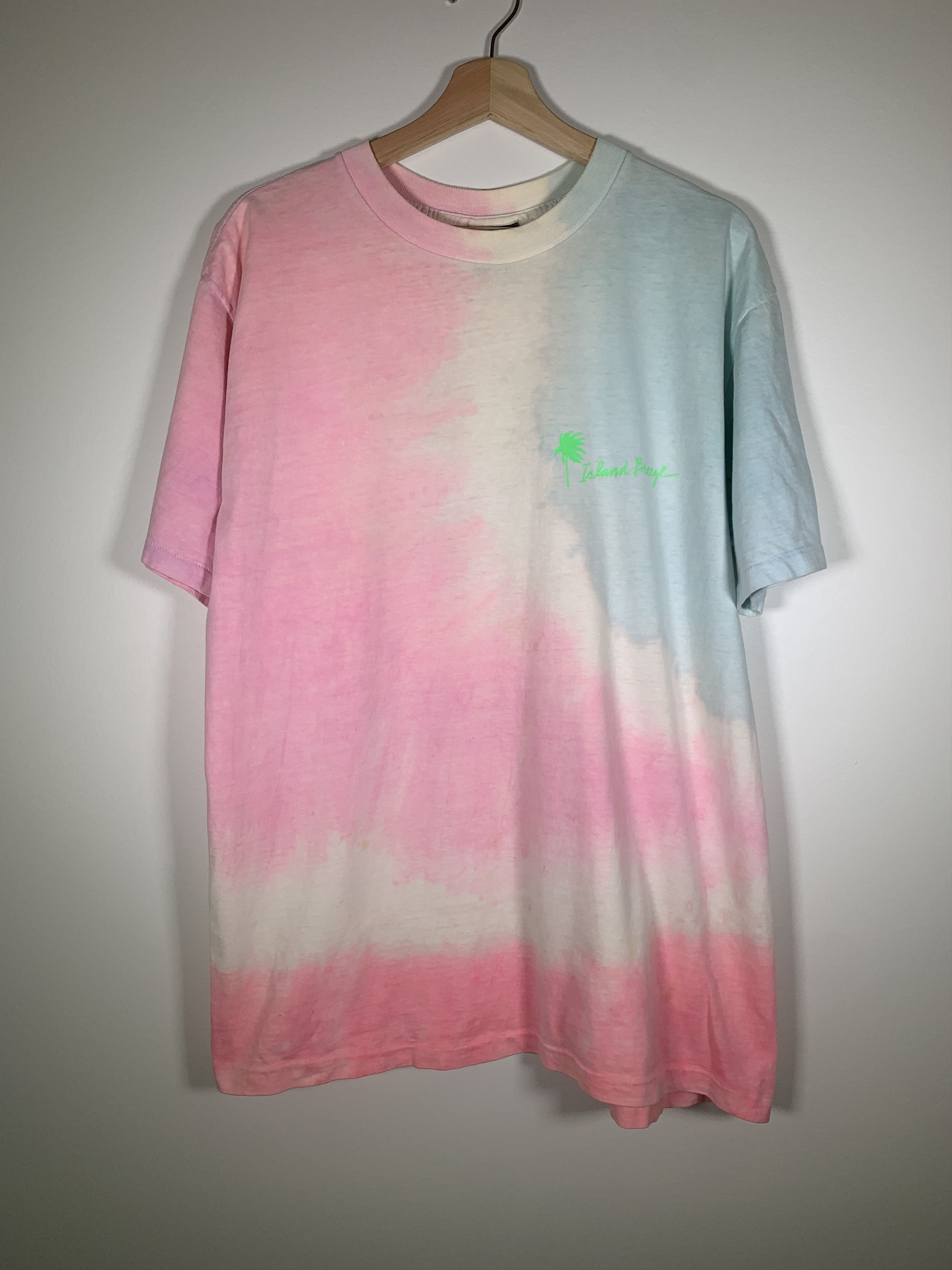 Vintage 1990 Island breeze Tour Tie dye neon single Stitch T Shirt Size US XL / EU 56 / 4 - 4 Thumbnail
