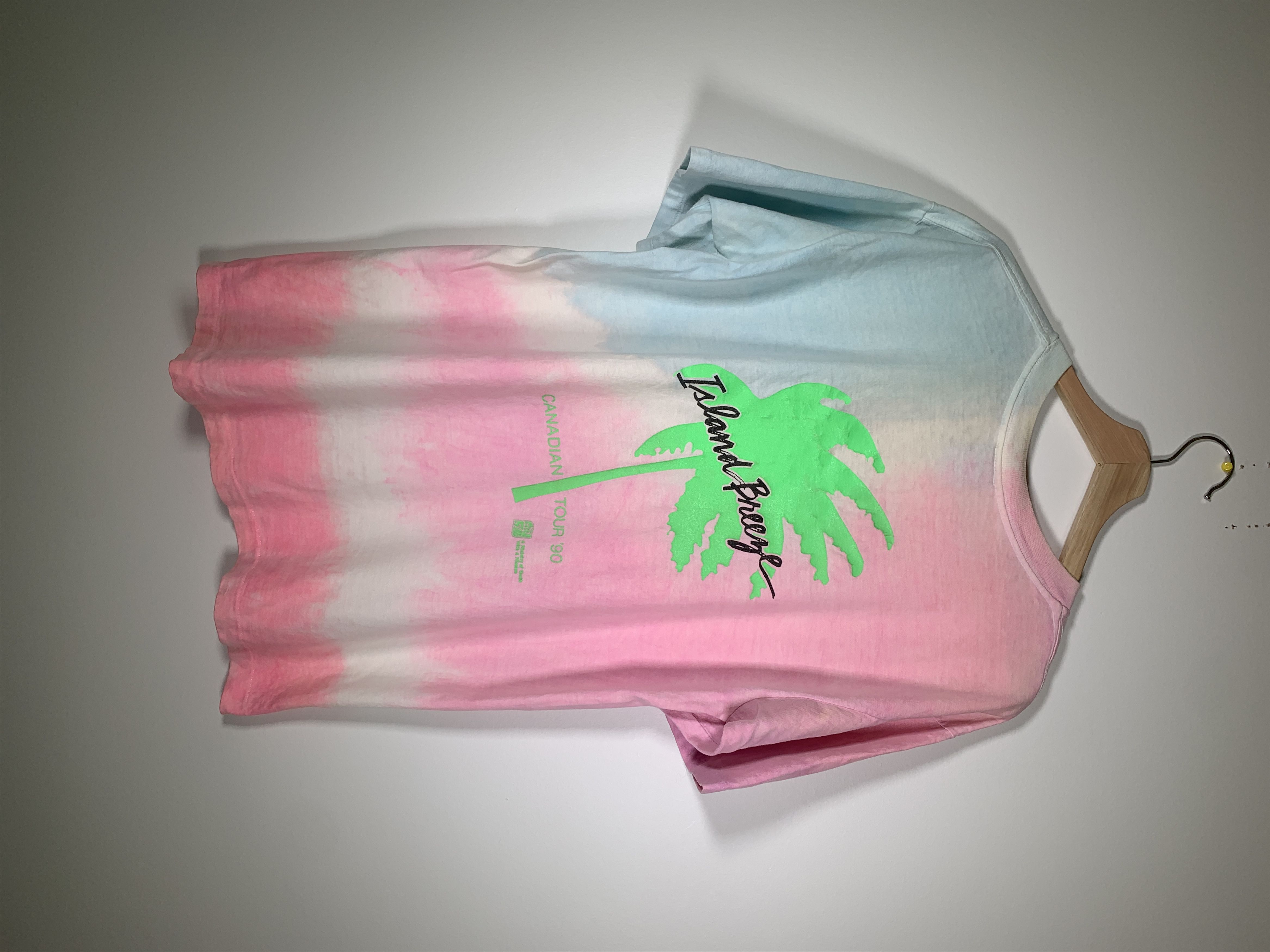 Vintage 1990 Island breeze Tour Tie dye neon single Stitch T Shirt Size US XL / EU 56 / 4 - 1 Thumbnail