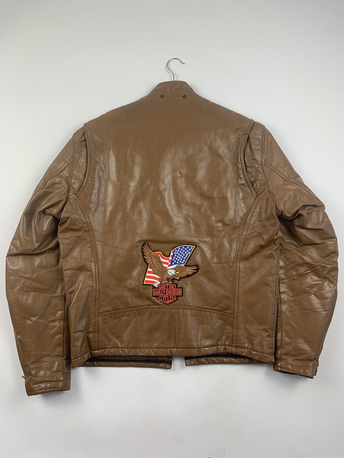 Harley Davidson × Vintage Vintage Original 70s Leather Jacket Custom Harley Davidson Size US M / EU 48-50 / 2 - 2 Thumbnail