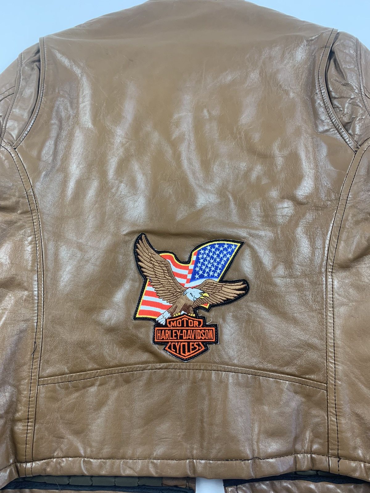 Harley Davidson × Vintage Vintage Original 70s Leather Jacket Custom Harley Davidson Size US M / EU 48-50 / 2 - 16 Thumbnail