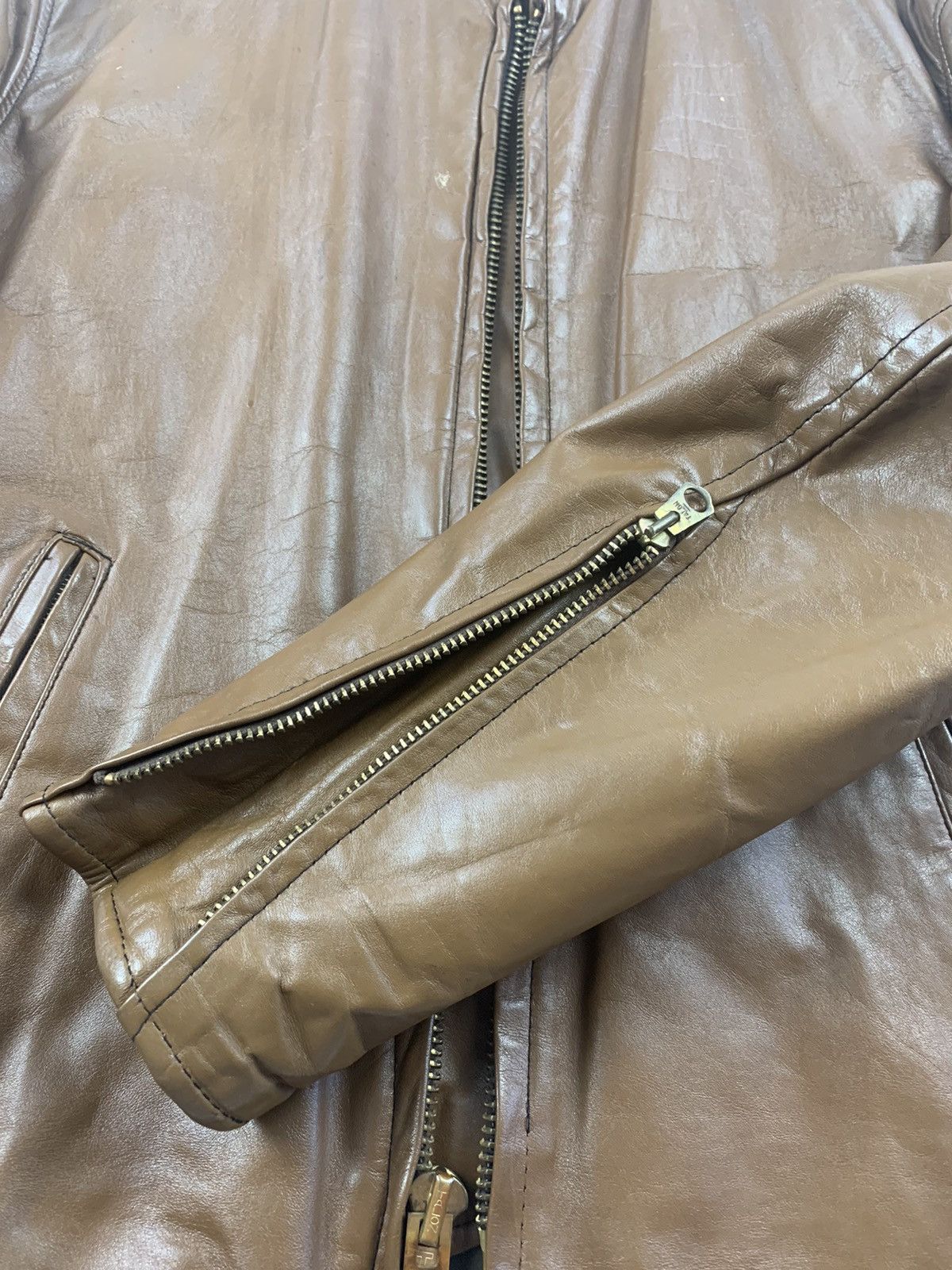 Harley Davidson × Vintage Vintage Original 70s Leather Jacket Custom Harley Davidson Size US M / EU 48-50 / 2 - 21 Thumbnail
