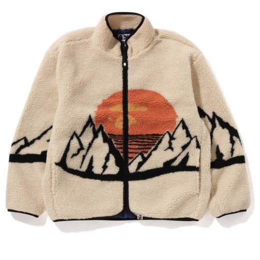 Bape BAPE Bape Mountain Relaxed Fit Boa Jacket Beige Size US XXL / EU 58 / 5 - 2 Thumbnail