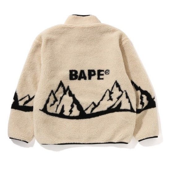 Bape BAPE Bape Mountain Relaxed Fit Boa Jacket Beige Size US XXL / EU 58 / 5 - 3 Thumbnail