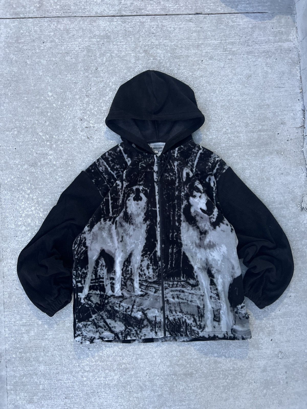 Vintage Vintage 90's Wildlife All Over Print Felt Hoodie Size US L / EU 52-54 / 3 - 2 Thumbnail