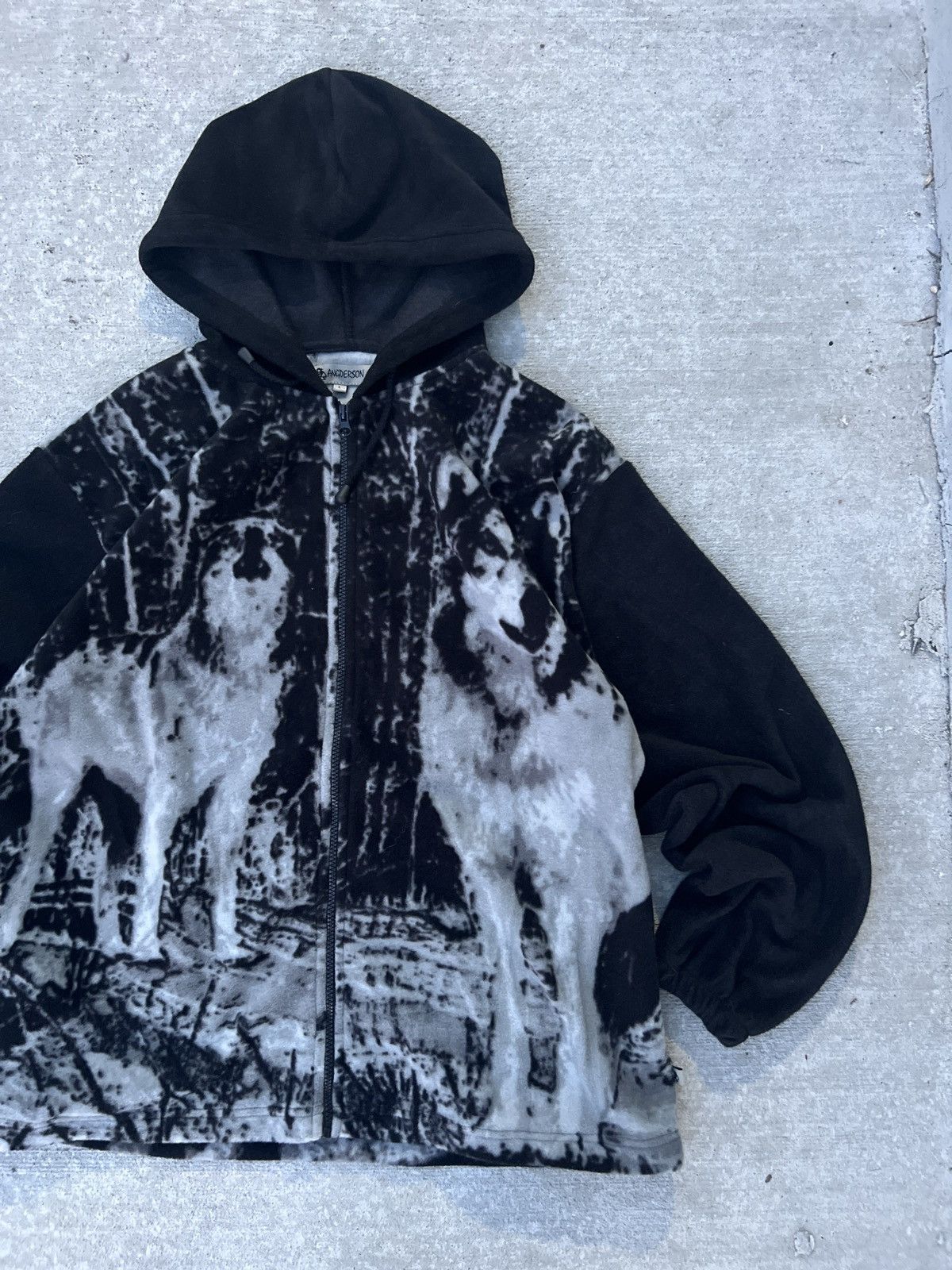 Vintage Vintage 90's Wildlife All Over Print Felt Hoodie Size US L / EU 52-54 / 3 - 3 Thumbnail