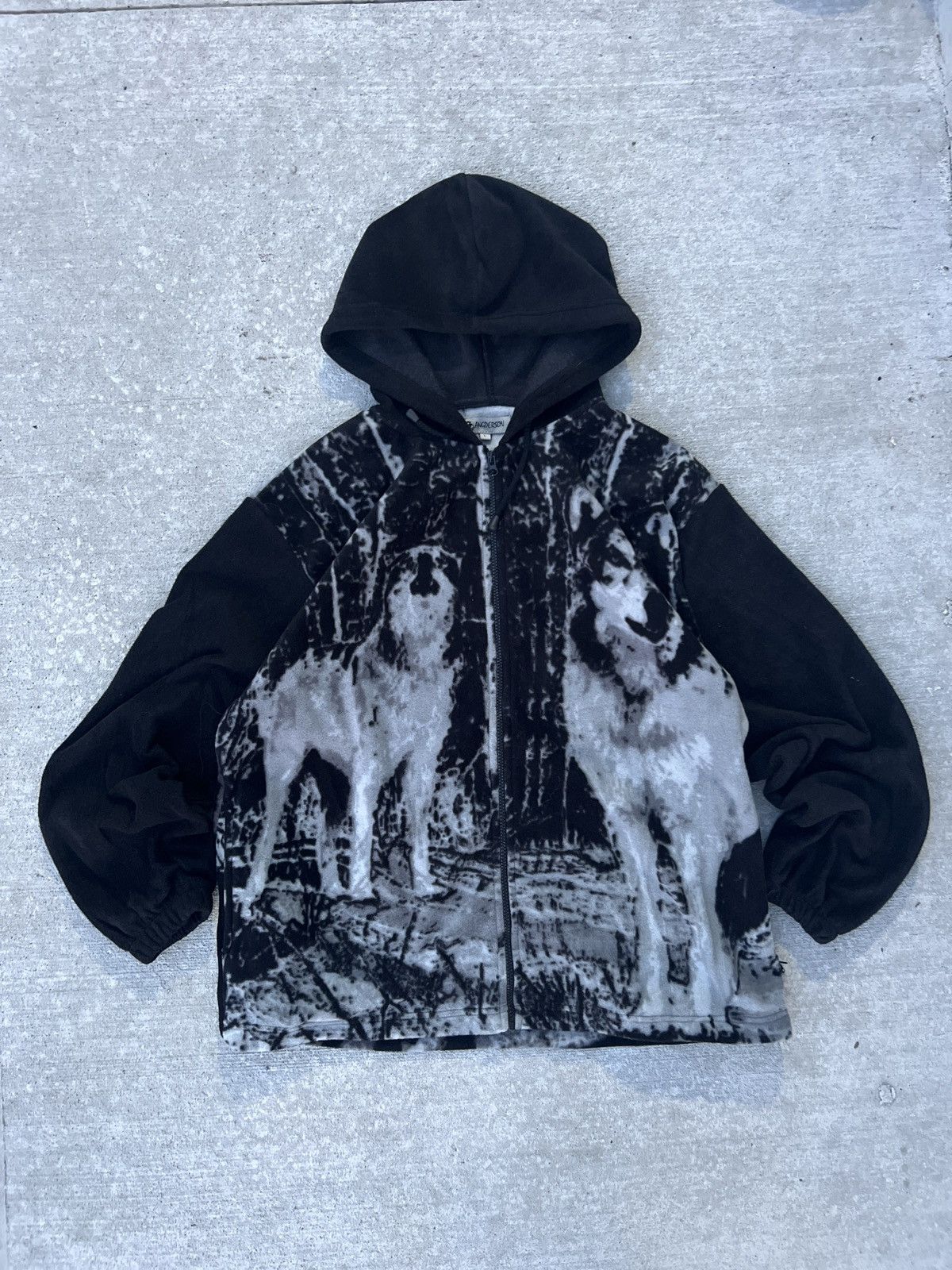 Vintage Vintage 90's Wildlife All Over Print Felt Hoodie Size US L / EU 52-54 / 3 - 1 Thumbnail