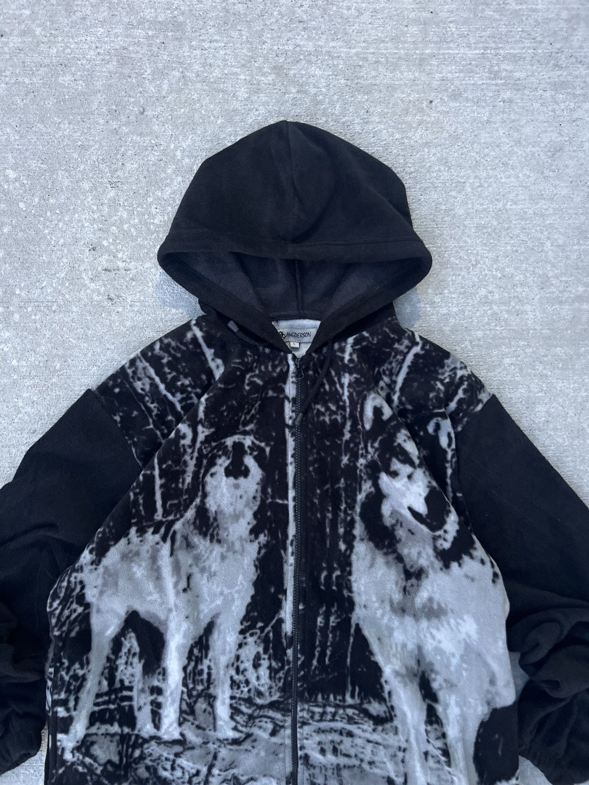 Vintage Vintage 90's Wildlife All Over Print Felt Hoodie Size US L / EU 52-54 / 3 - 4 Thumbnail