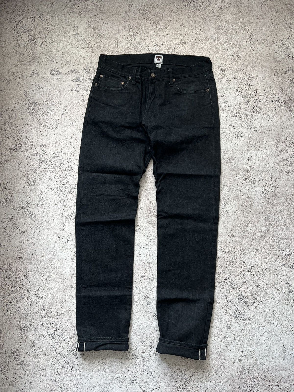 Japanese Brand × Tellason TELLASON LADBROKE GROVE BLACK SELVAGE DENIM JEANS Size US 34 / EU 50 - 2 Thumbnail