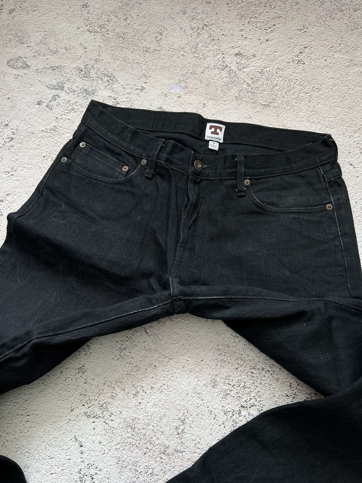 Japanese Brand × Tellason TELLASON LADBROKE GROVE BLACK SELVAGE DENIM JEANS Size US 34 / EU 50 - 8 Thumbnail