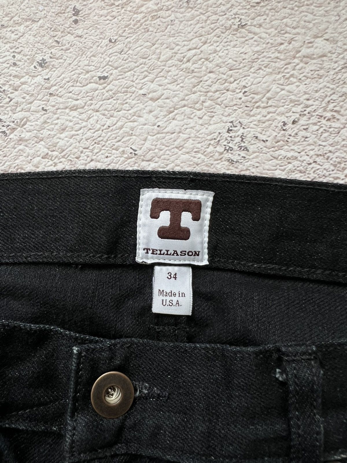 Japanese Brand × Tellason TELLASON LADBROKE GROVE BLACK SELVAGE DENIM JEANS Size US 34 / EU 50 - 4 Thumbnail