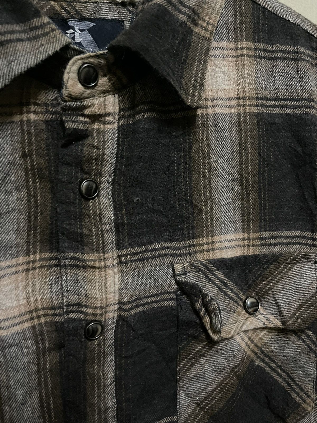 Japanese Brand Clothes Truck Flannel Shirt Snap Button Size US L / EU 52-54 / 3 - 3 Thumbnail