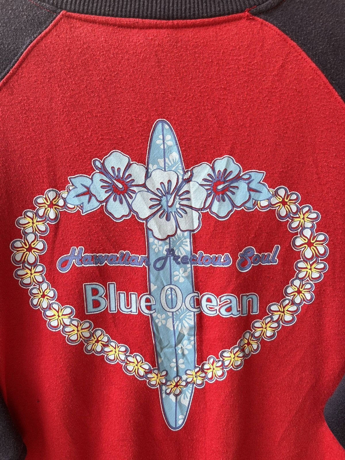 Vintage Vintage Blue Ocean Distress Two Tones Sweatshirt Size US L / EU 52-54 / 3 - 4 Thumbnail