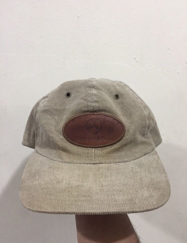 Mercedes-Benz 🔥Vintage🔥 Mercedes Benz Leather Patches Corduroy Hat Size ONE SIZE - 1 Thumbnail