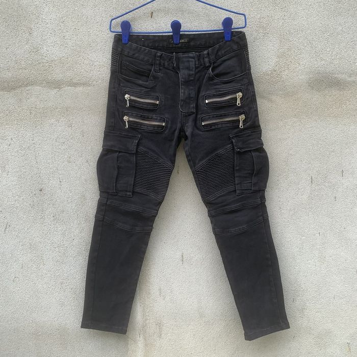 Japanese Brand ADORABLE JEANS LIKE BALMAIN BIKER JEANS STRETCHABLE