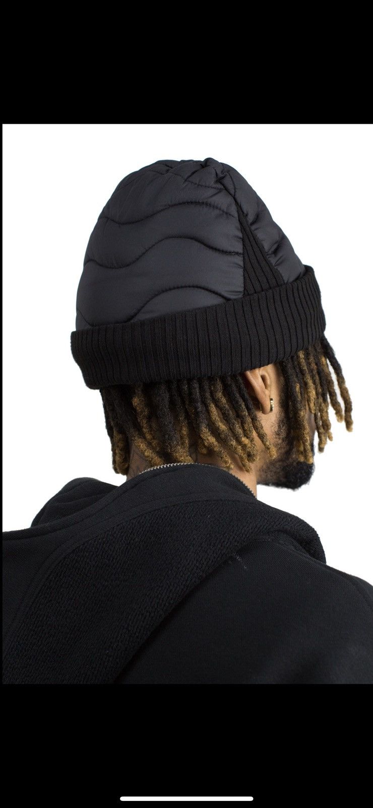 Grouture Black wave nylon shell quilted insulated beanie rare Size ONE SIZE - 2 Thumbnail