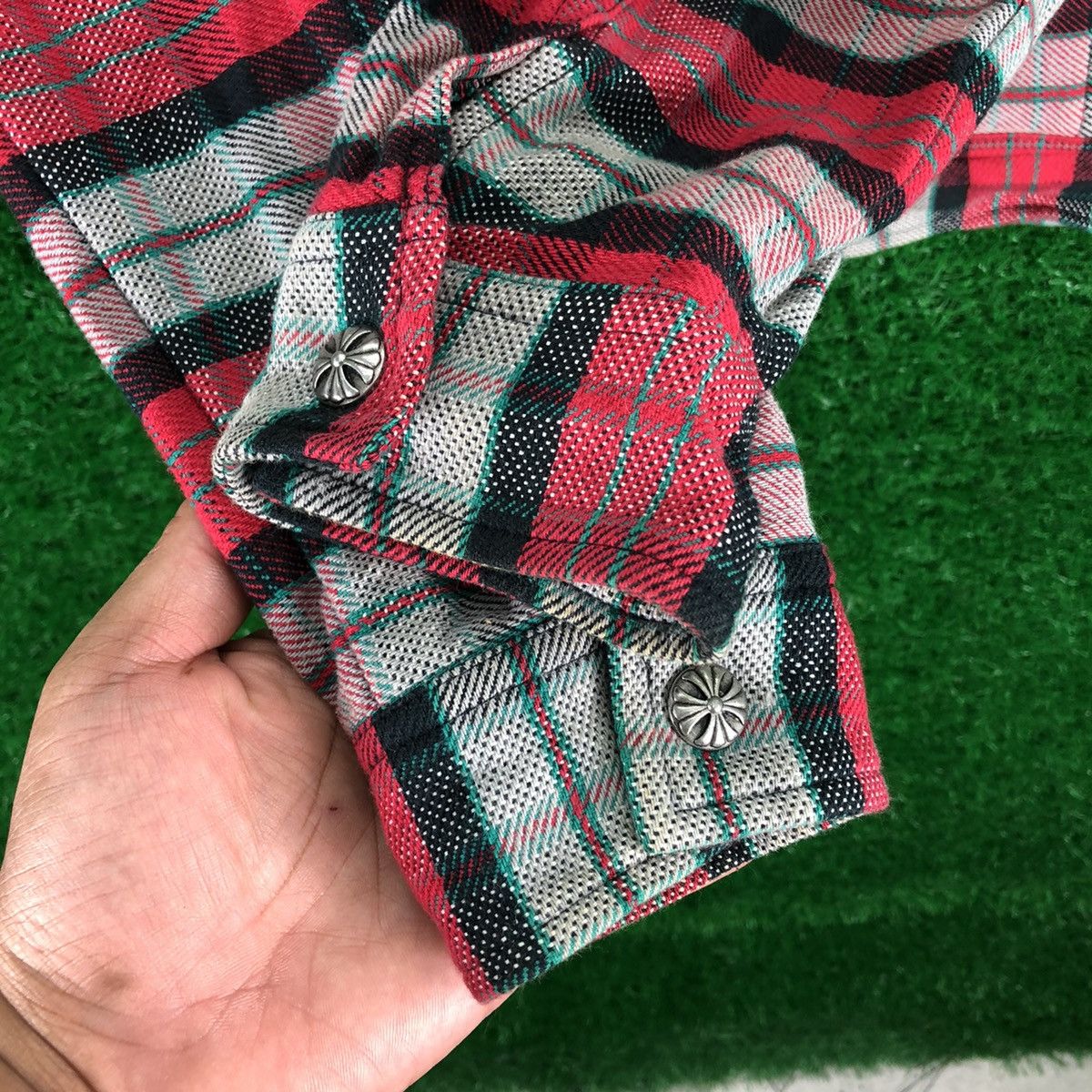 Seditionaries Vintage Flannel Jacket Checkered Chrome Heart Style Design Size US M / EU 48-50 / 2 - 8 Thumbnail