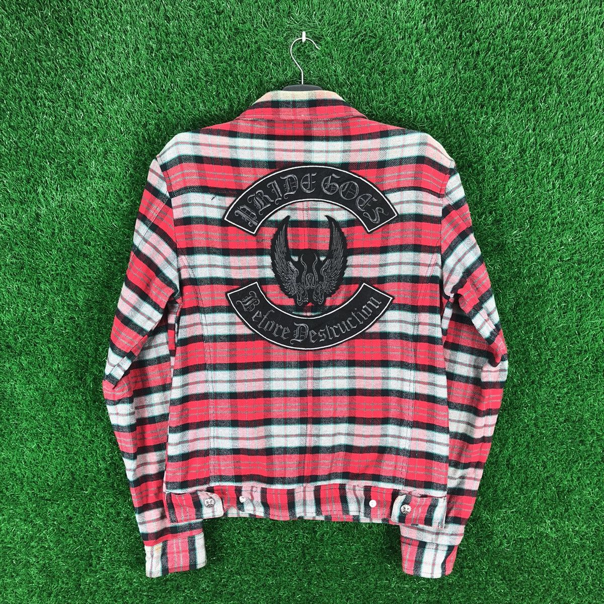 Seditionaries Vintage Flannel Jacket Checkered Chrome Heart Style Design Size US M / EU 48-50 / 2 - 4 Thumbnail